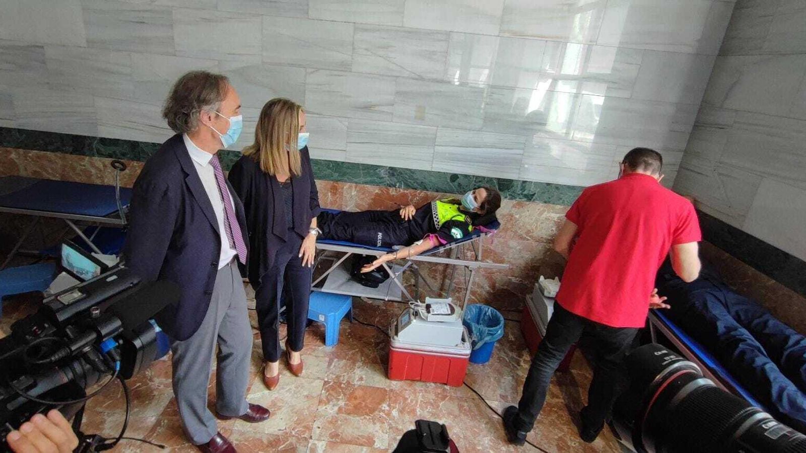 En la jornada de donación de sangre en el Palacio de Deportes