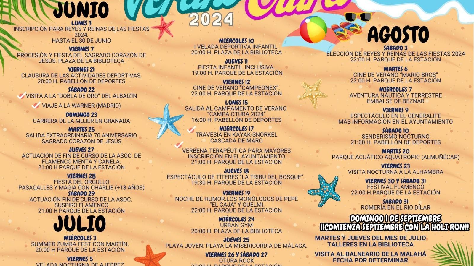 Programación del Verano en Otura 2024