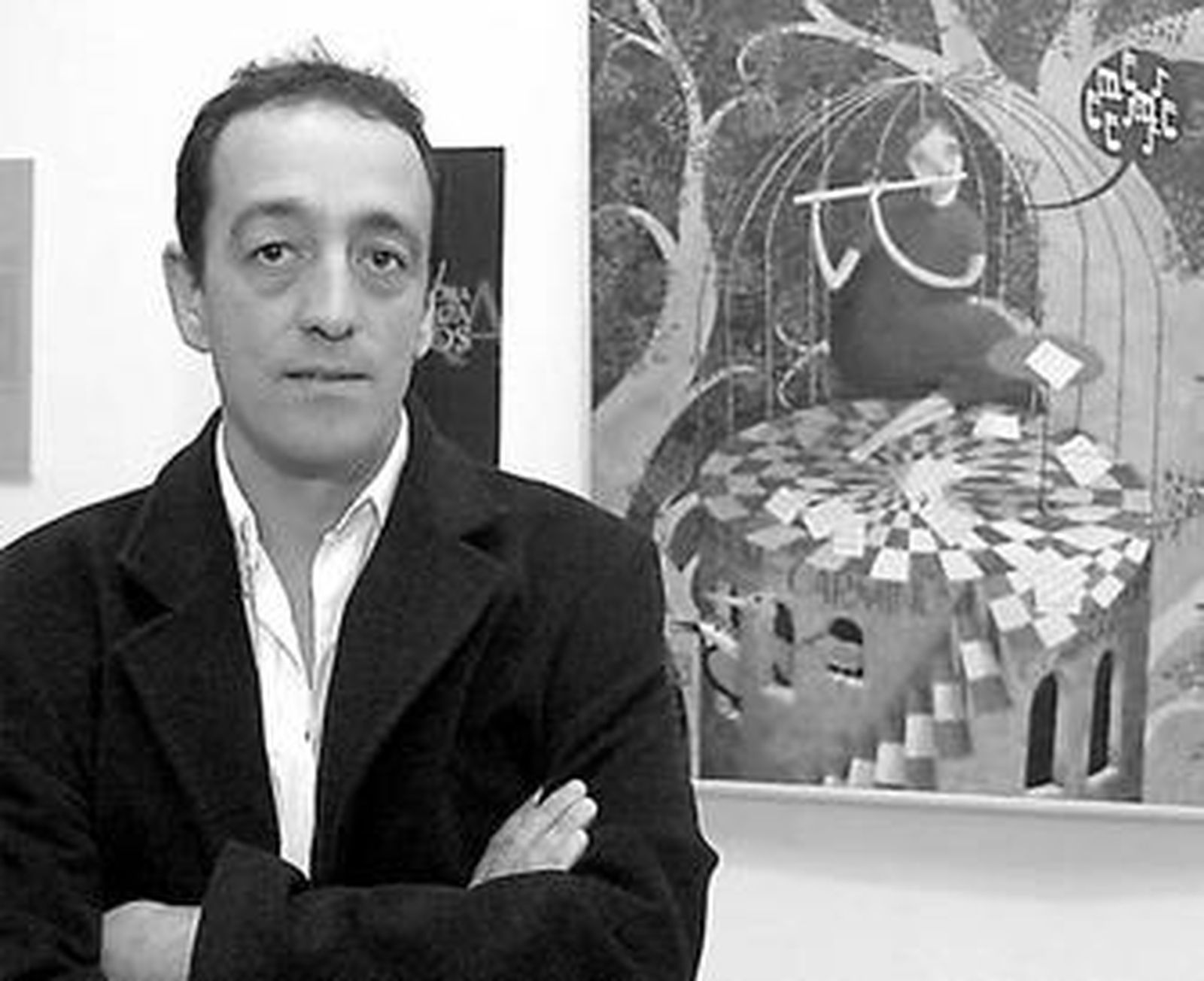 Juan Carlos Crespo Laínez, ante una de sus obras.