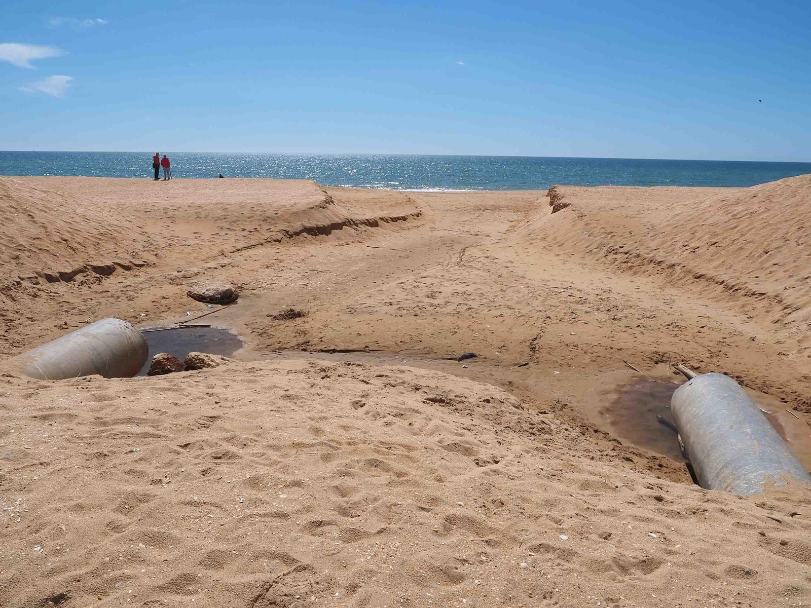 Estado de la playa de La Antilla, en Lepe, esta misma semana, tras los pasadoas temporales