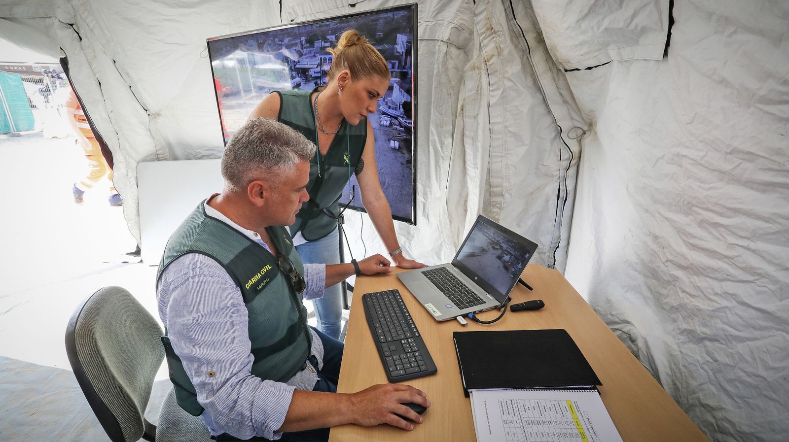 Imágenes del dispositivo en Bajo de Guía de la Guardia Civil