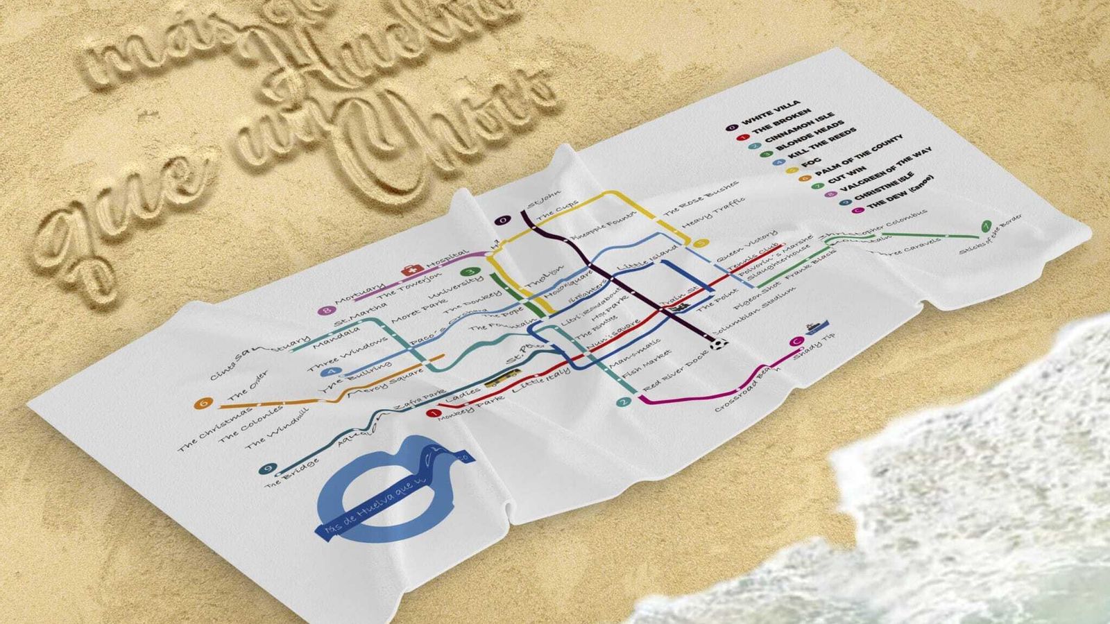 Si en Huelva hubiera metro, así sería el mapa con los lugares más emblemáticos