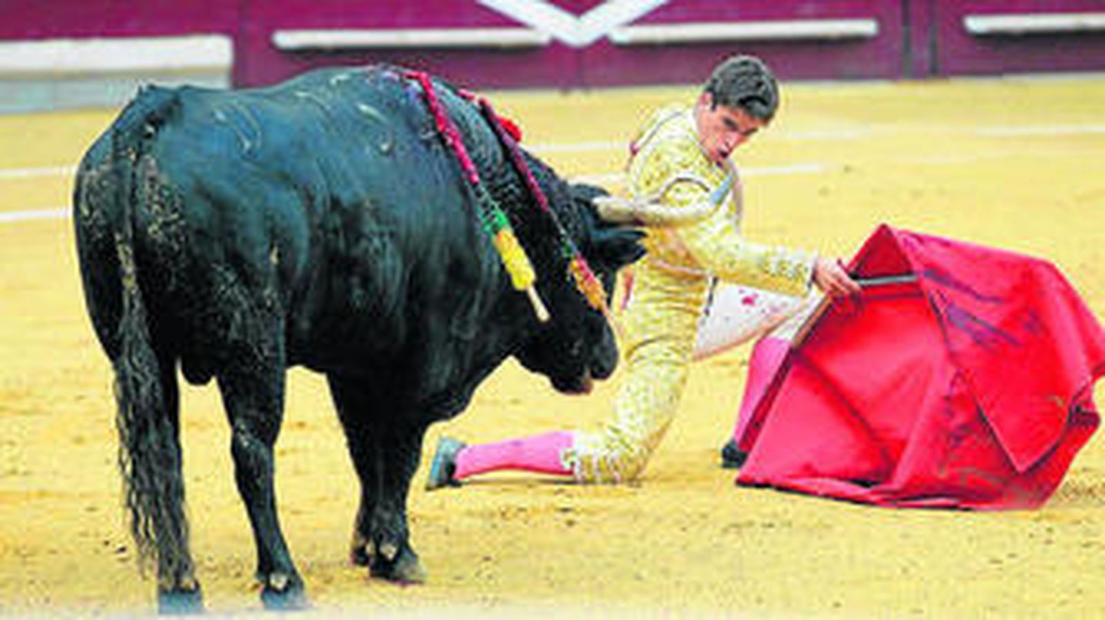 El albaceteño Rubén Pinar, que destacó ayer en Las Ventas, resultando cogido con lesiones de carácter grave.