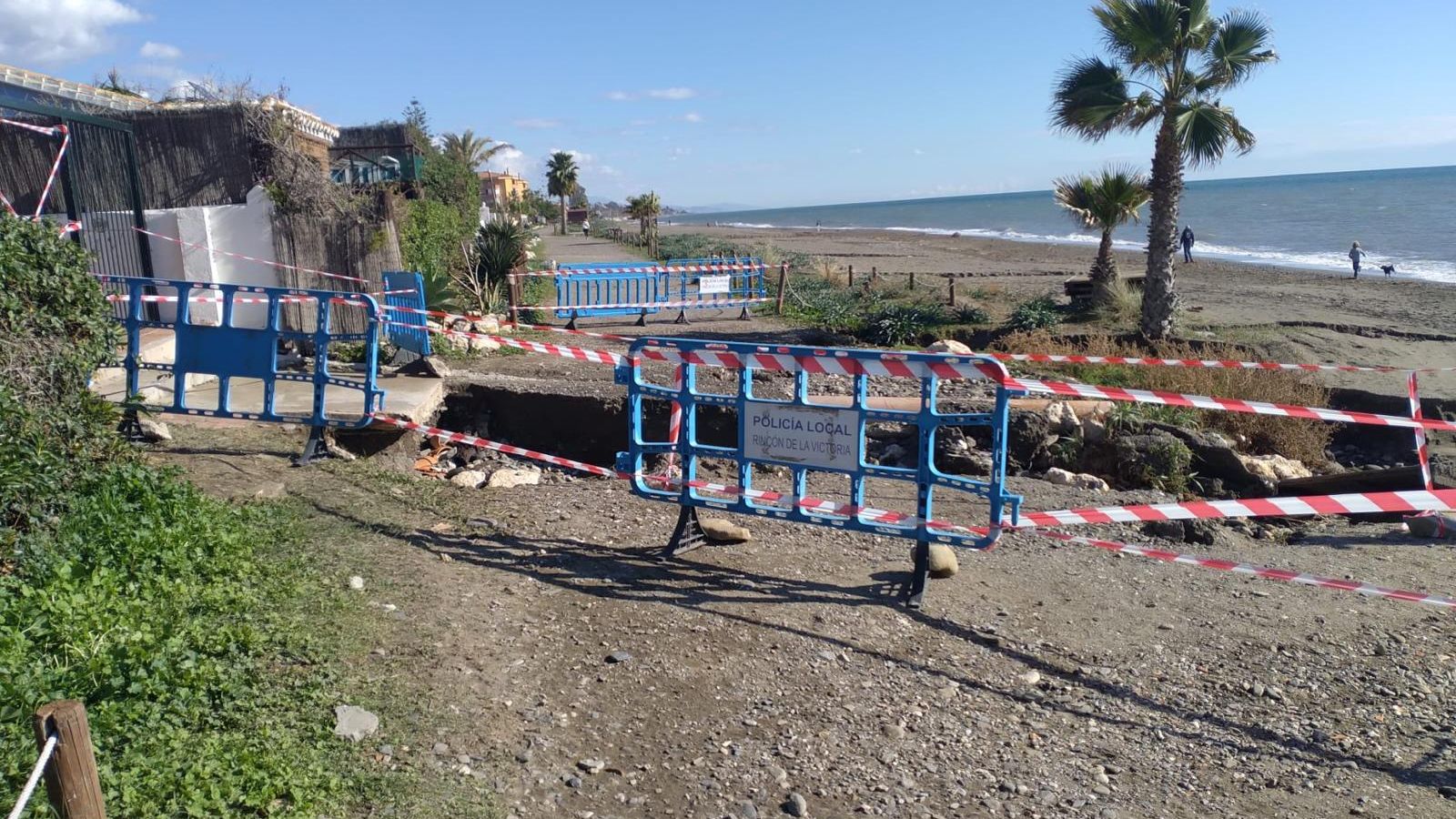 Las obras que se están realizando en Rincón de la Victoria tras el temporal del fin de semana