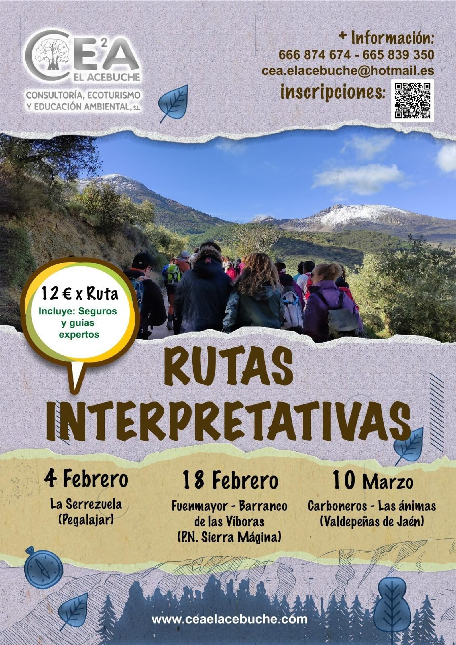 CEA El Acebuche organiza estas rutas senderistas guiadas por la provincia de Jaén.