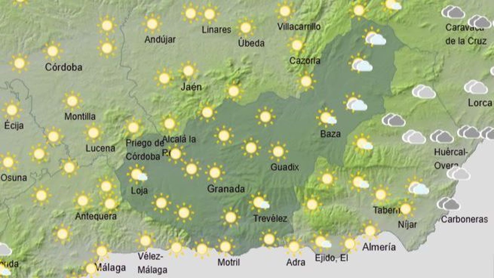 El Tiempo en Granada el 1 de enero de 2025