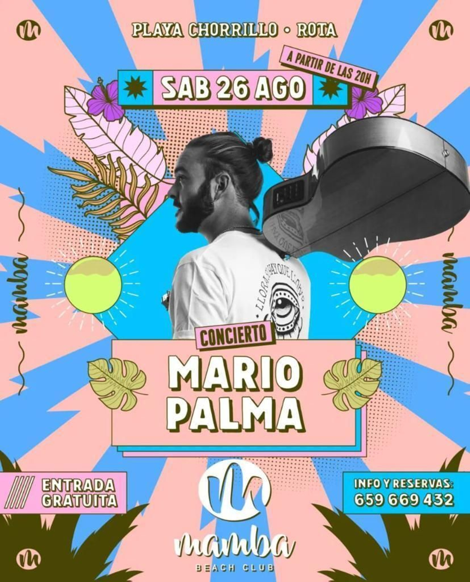 Mario Palma, en el chiringuito Mamba Brach Club - Rota Actuaciones chiringuitos