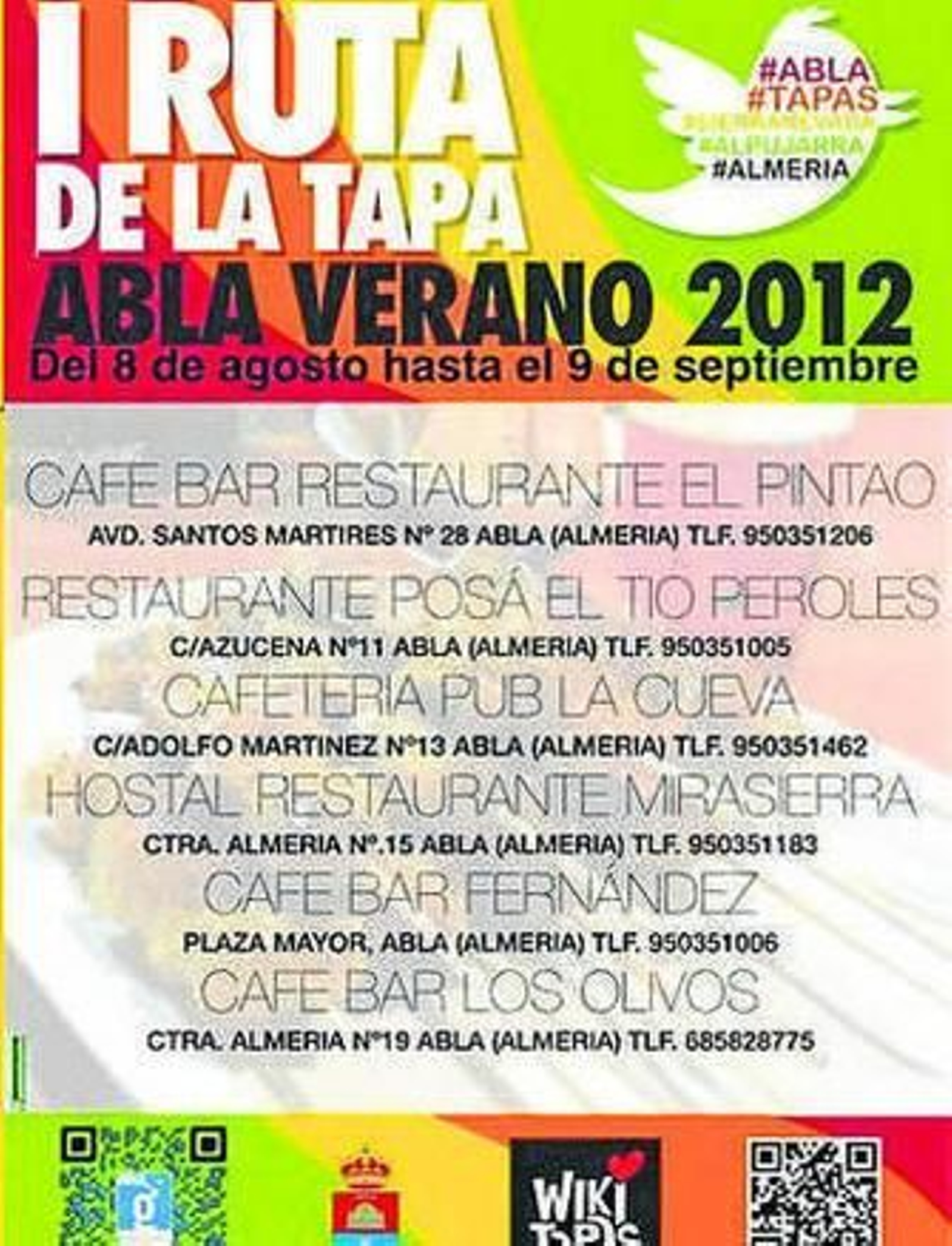 Cartel de la I Ruta de las Tapas. Cartel de la I Ruta de las Tapas.