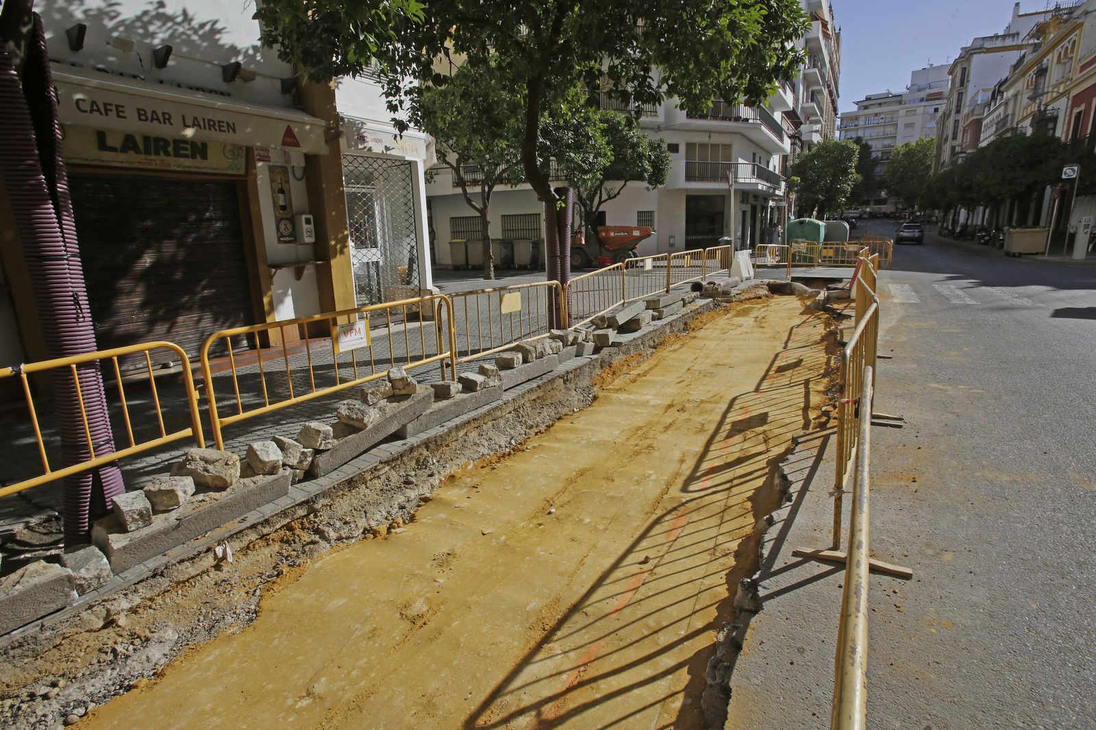 Obras en la calle Canalejas y Cristo del Calvario. Eliminación de aparcamientos