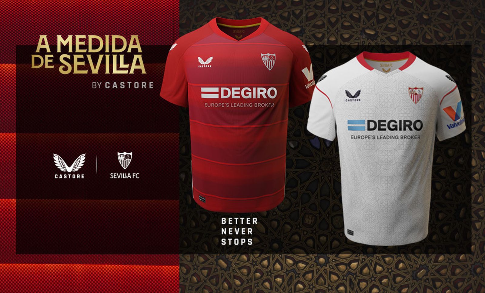 Las nuevas camisetas del Sevilla para la temporada 2022/23.