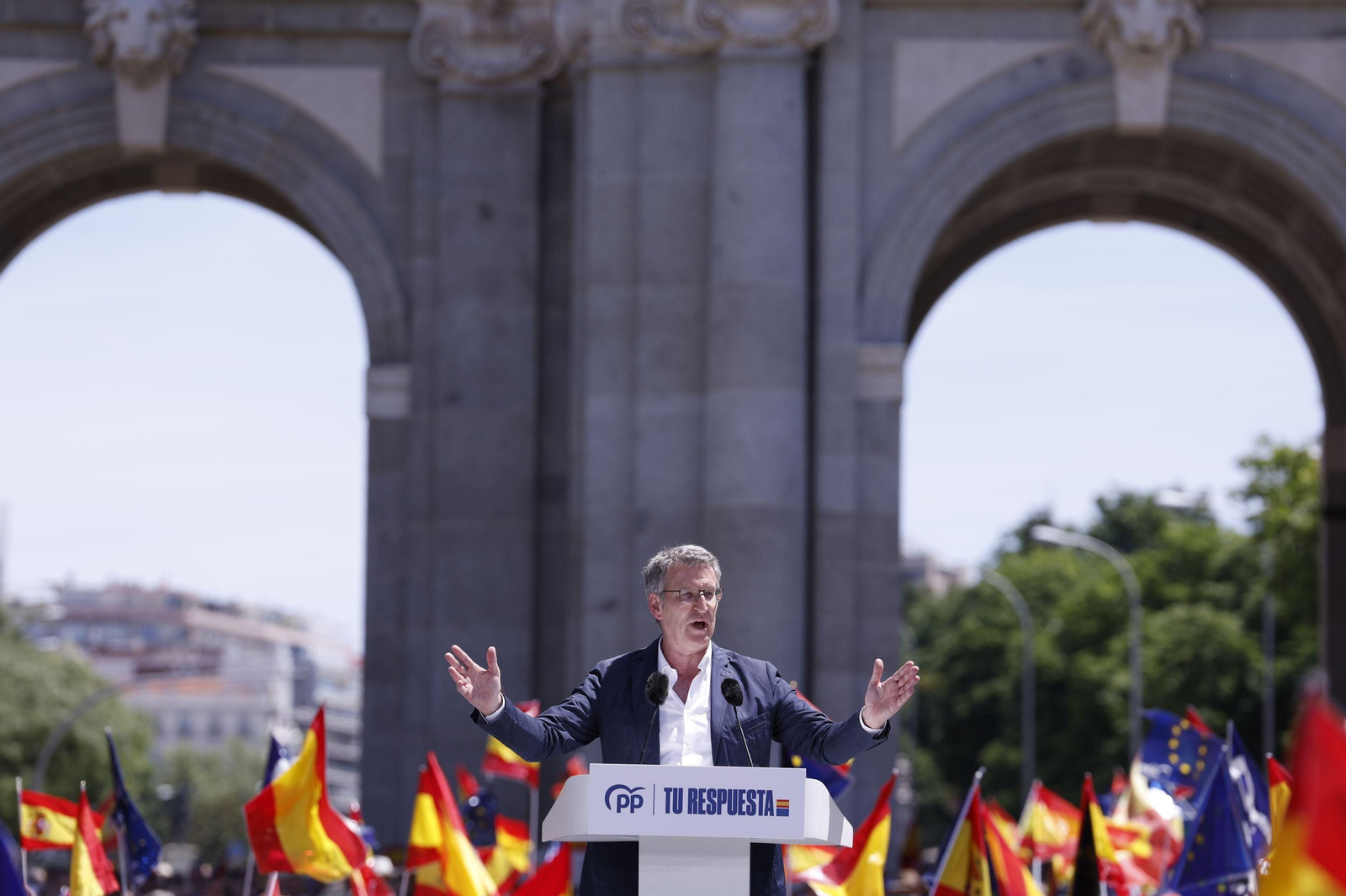 Las imágenes de la manifestación del Partido Popular contra el Gobierno de Sánchez en Madrid