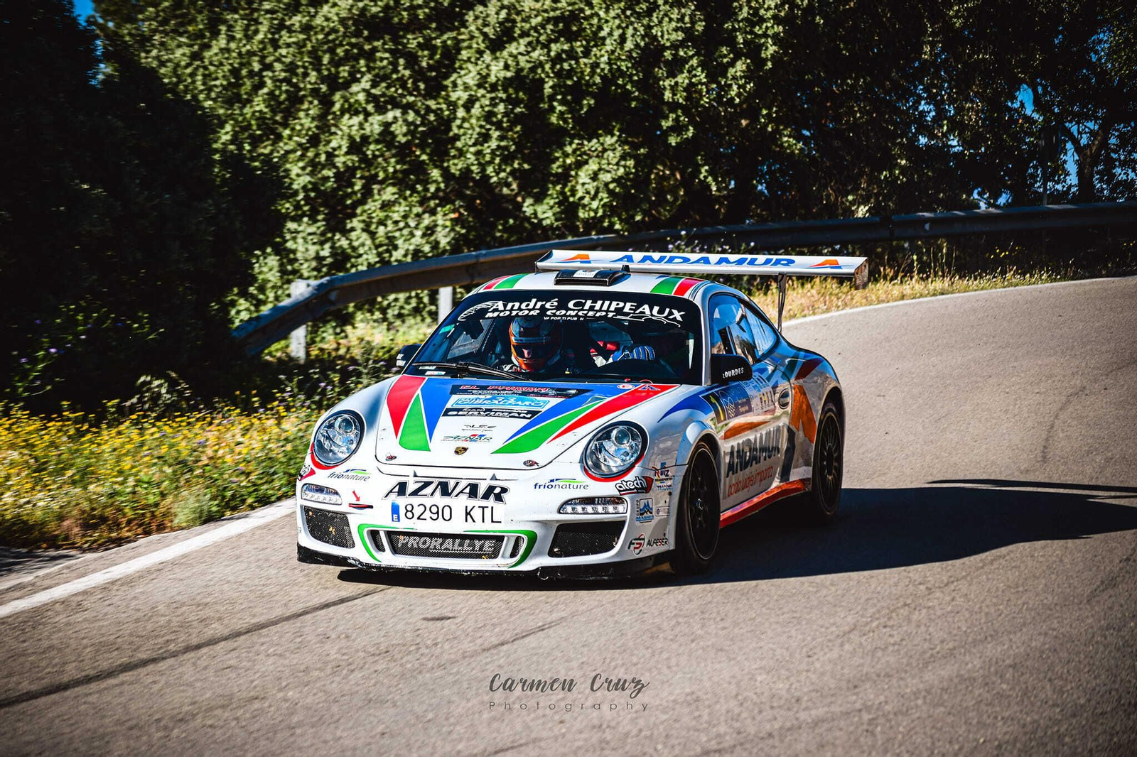 José Antonio Aznar a su paso por uno de los tramos del circuito del Rallye Gibralfaro.