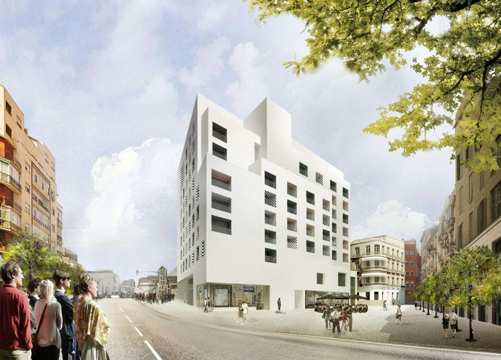 Infografía del hotel diseñado por Rafael Moneo. Infografía del hotel diseñado por Rafael Moneo.