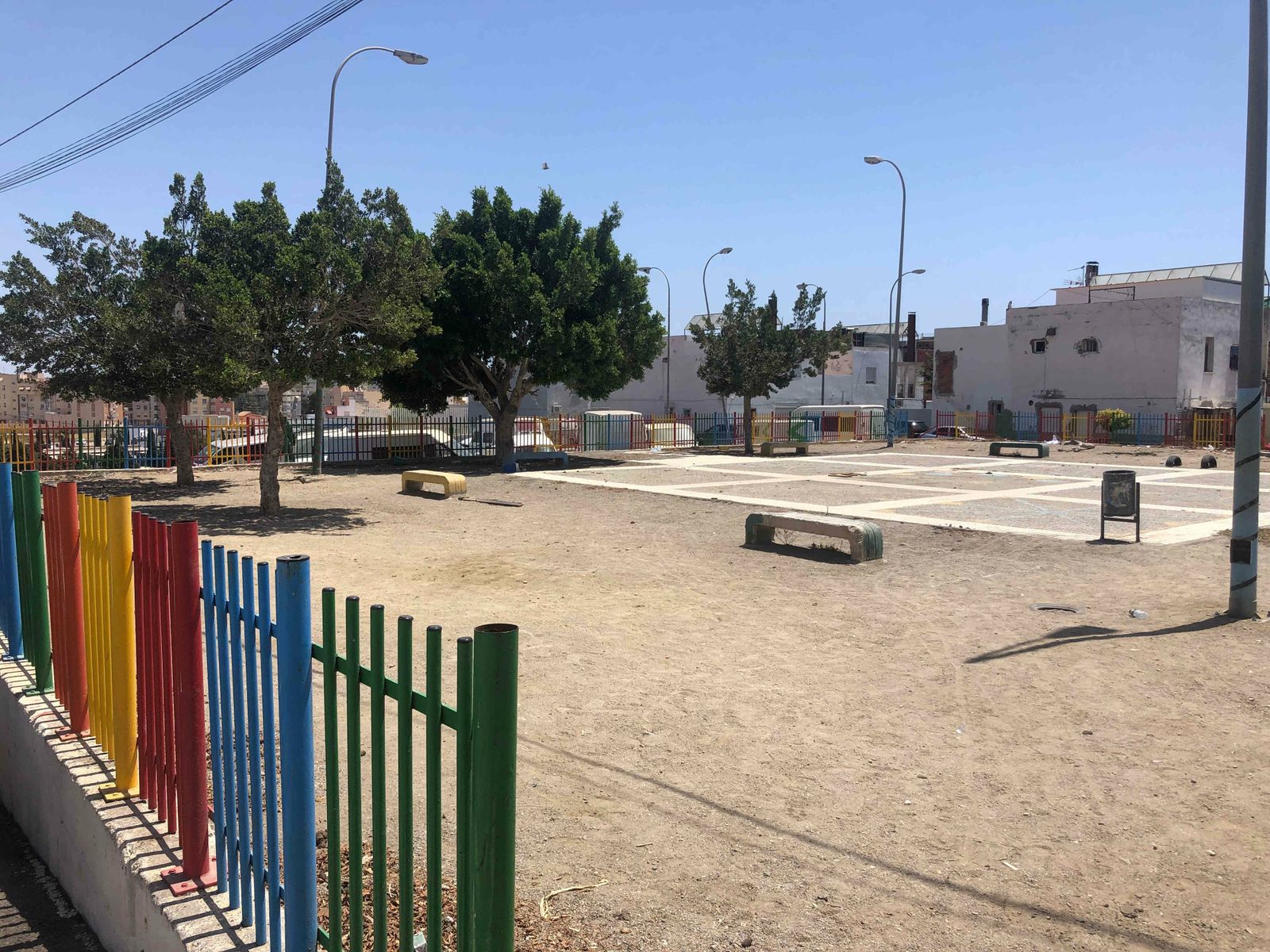 La plaza a remodelar de Los Almendros
