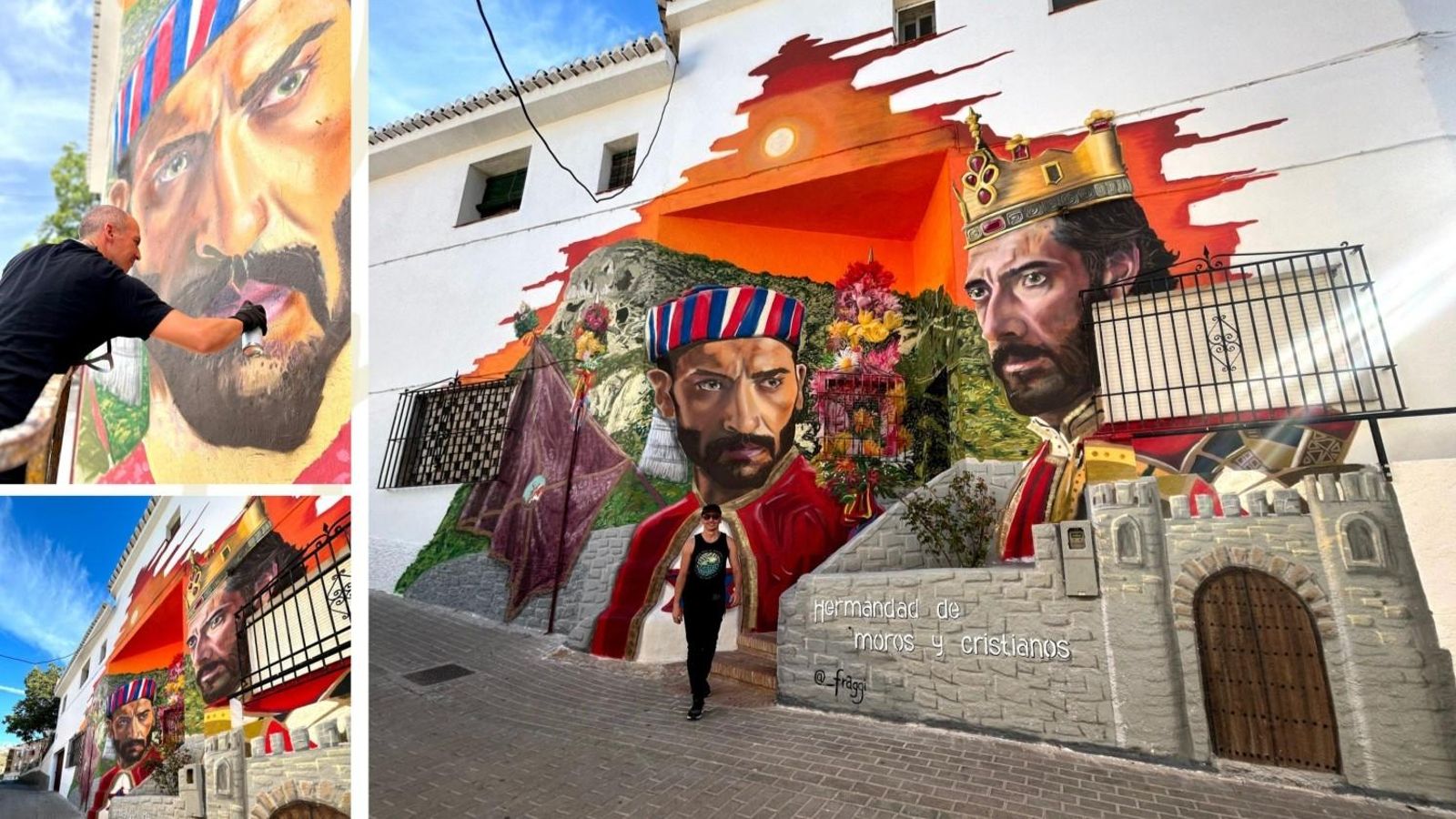 Mural de Fraggi, inspirado en la Festividad de Moros y Cristianos de Quéntar (Granada)