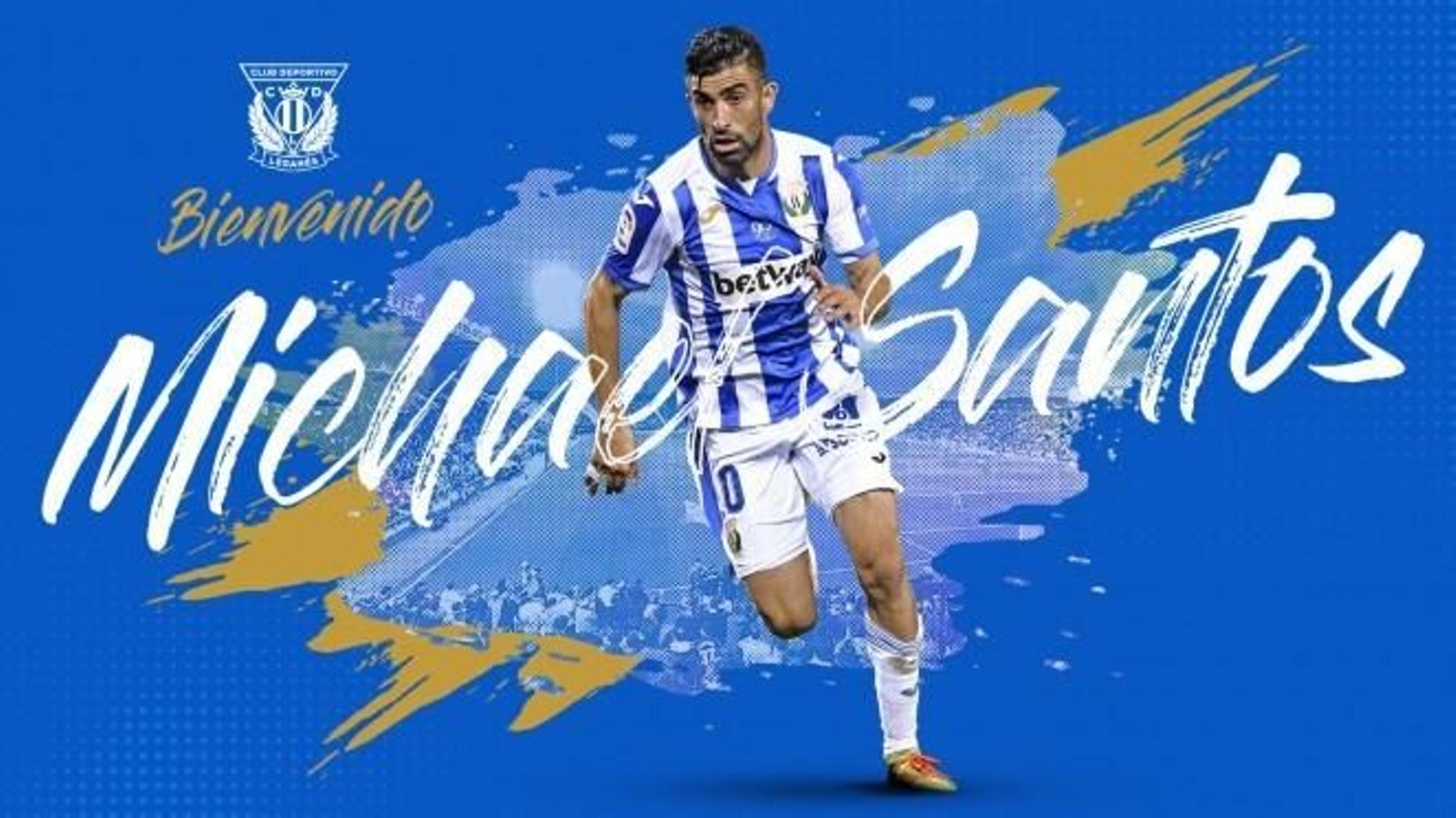 Cartel de bienvenida a Michael Santos publicado por el Leganés.