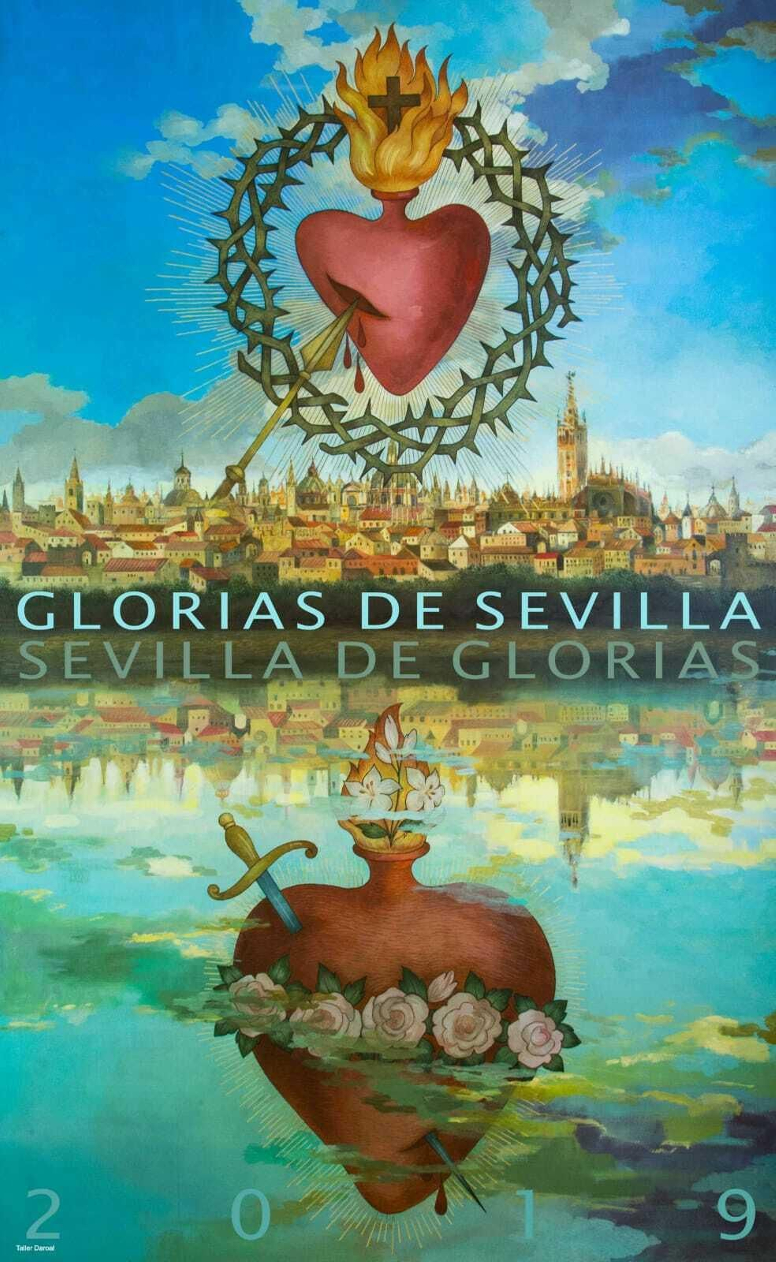 El cartel que anuncia las procesiones de Glorias de este año.