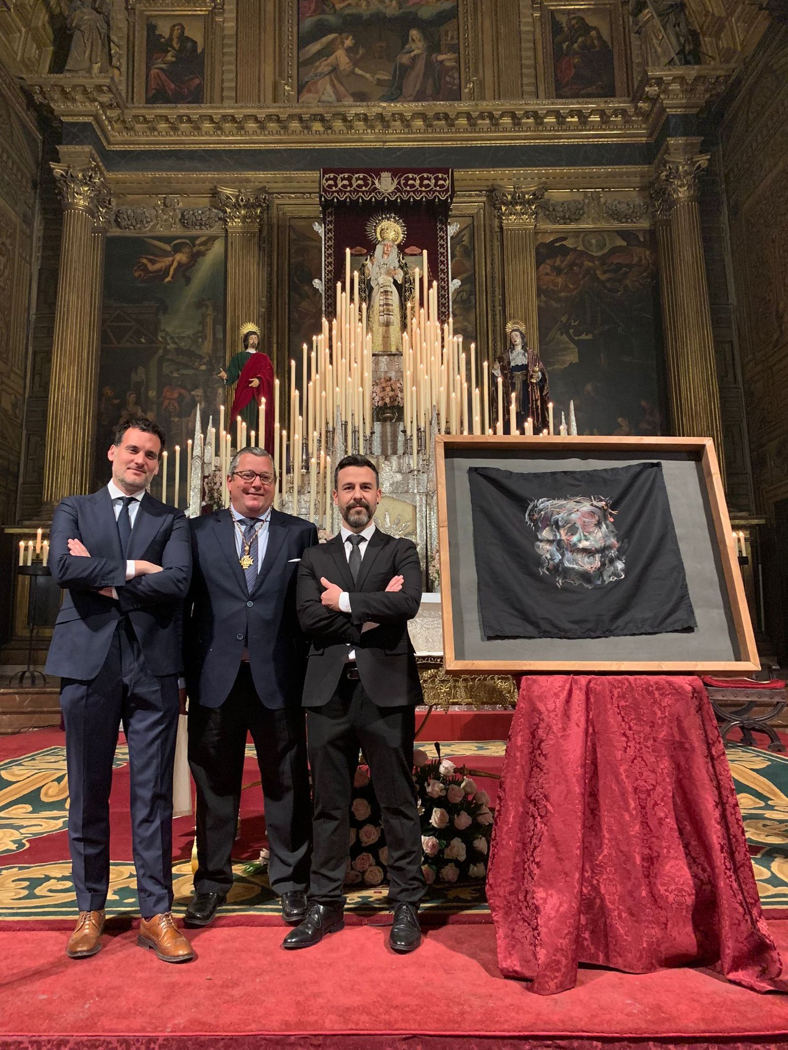 Instantes de la presentación del Paño