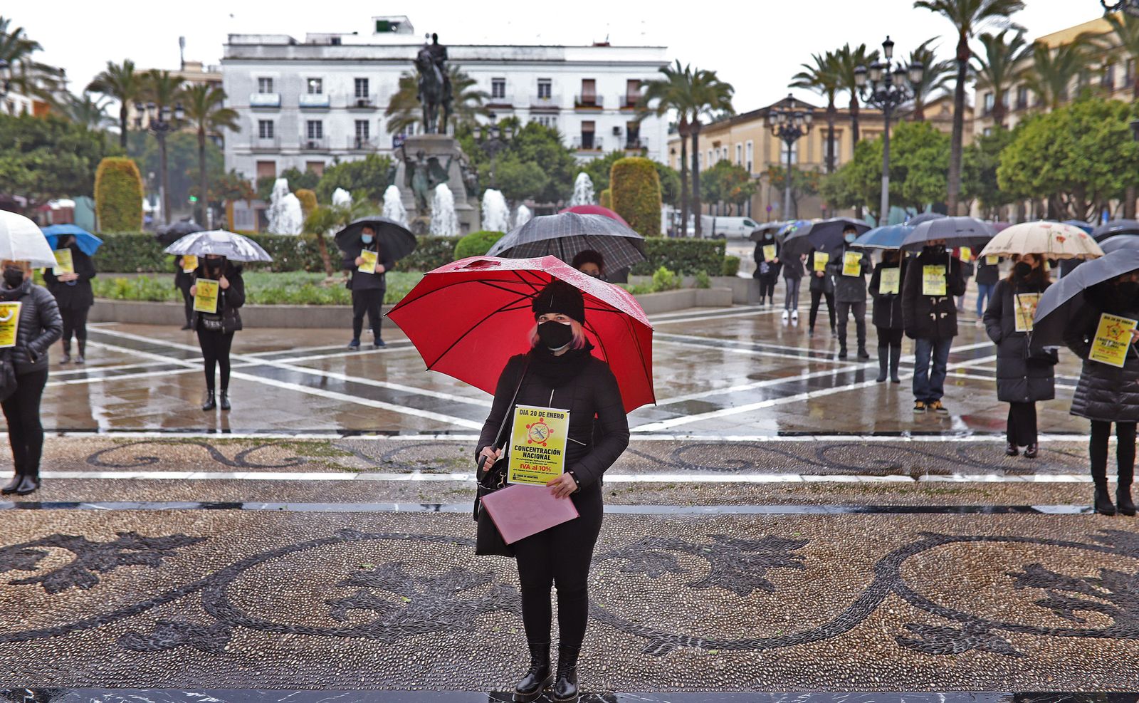 Protesta de las peluquerias en Jerez