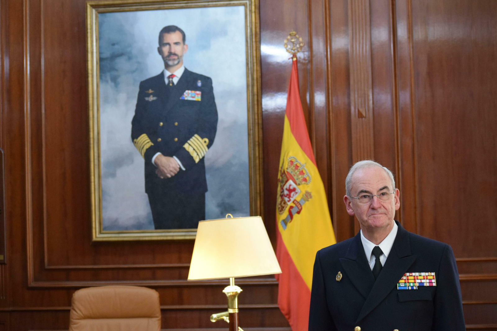 El Almirante Jefe del Estado Mayor de la Armada (AJEMA), Teodoro E. López Calderón, en su despacho, en una imagen de archivo.