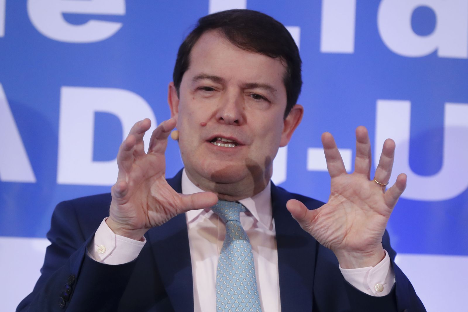 El presidente de la Junta de Castilla y León, Alfonso Fernández Mañueco, este lunes.