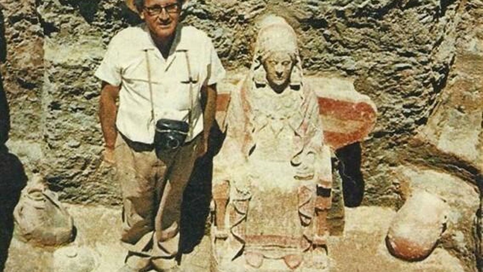 En el lugar del hallazgo de la Dama de Baza.