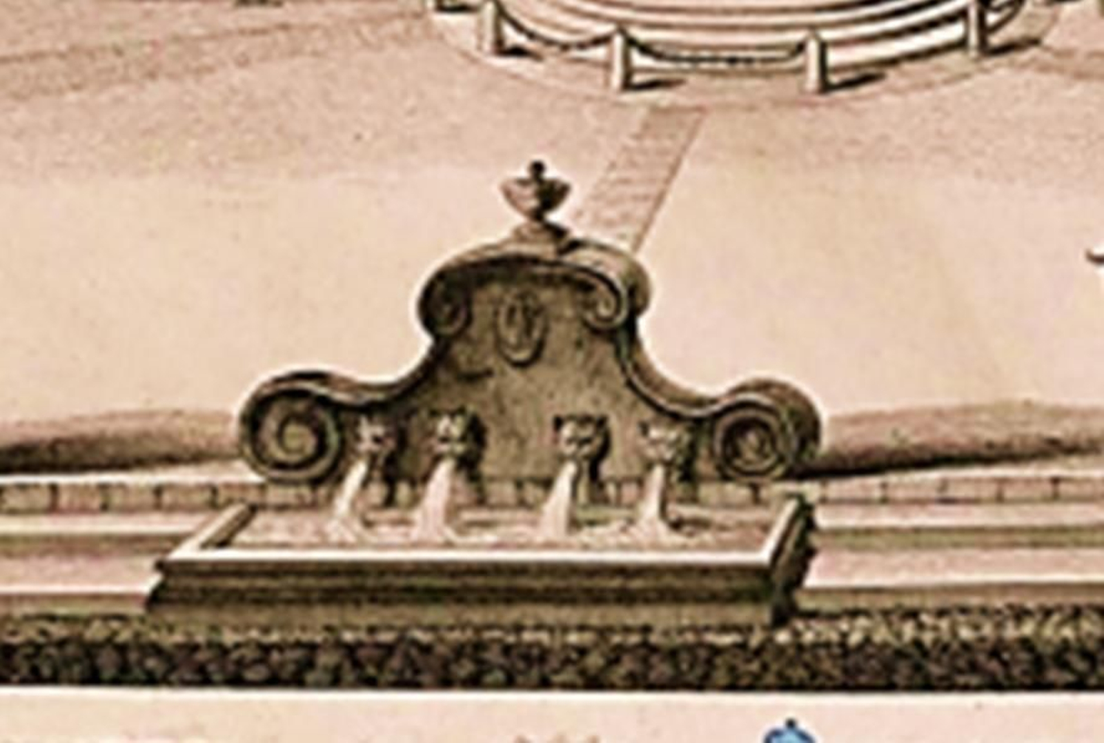 “Fuente de los leones”, frente al café de Gamboa en la Plaza Alta.