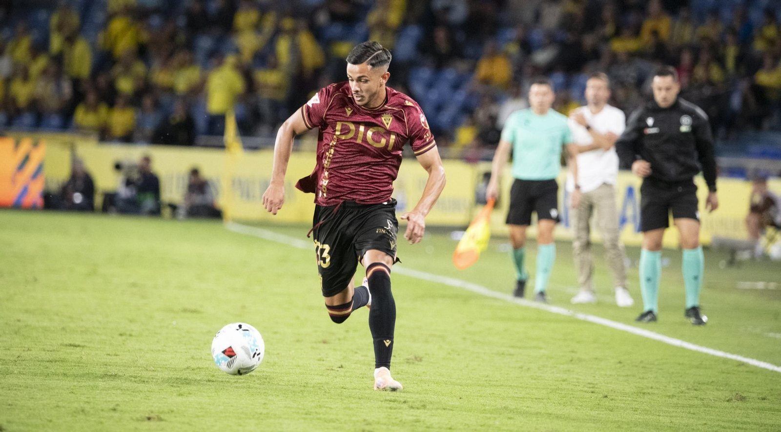 Raúl Pereira en el partido contra Las Palmas.
