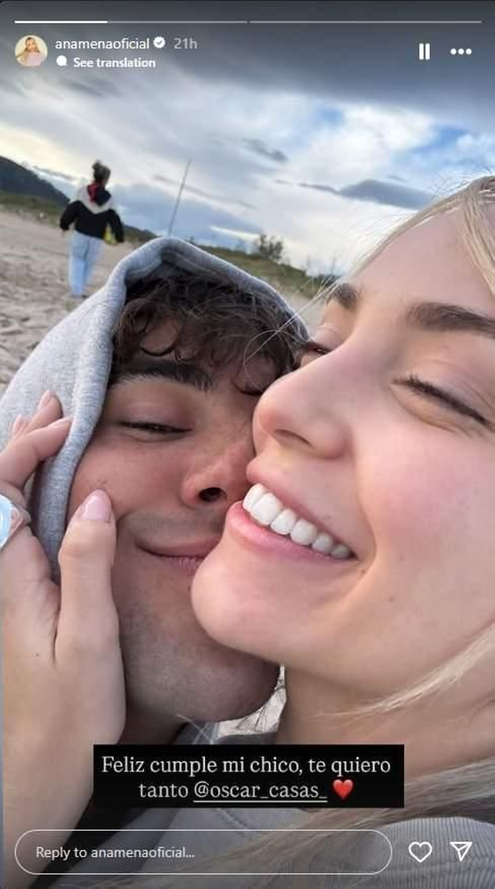 La amorosa felicitación de cumpleaños que le ha dedicado Ana Mena a Óscar Casas.