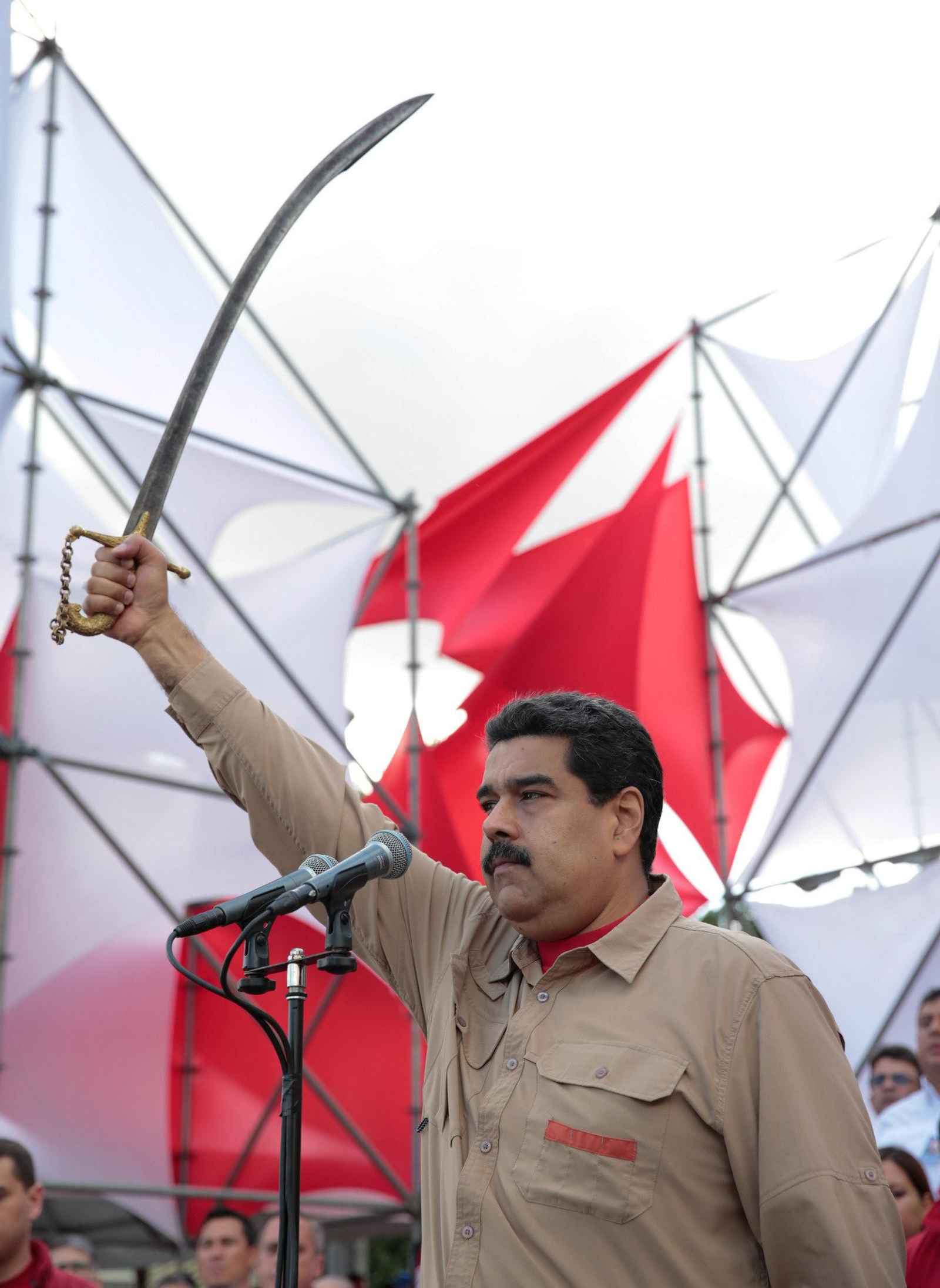 Nicolás Maduro, durante una manifestación el sábado en Caracas.
