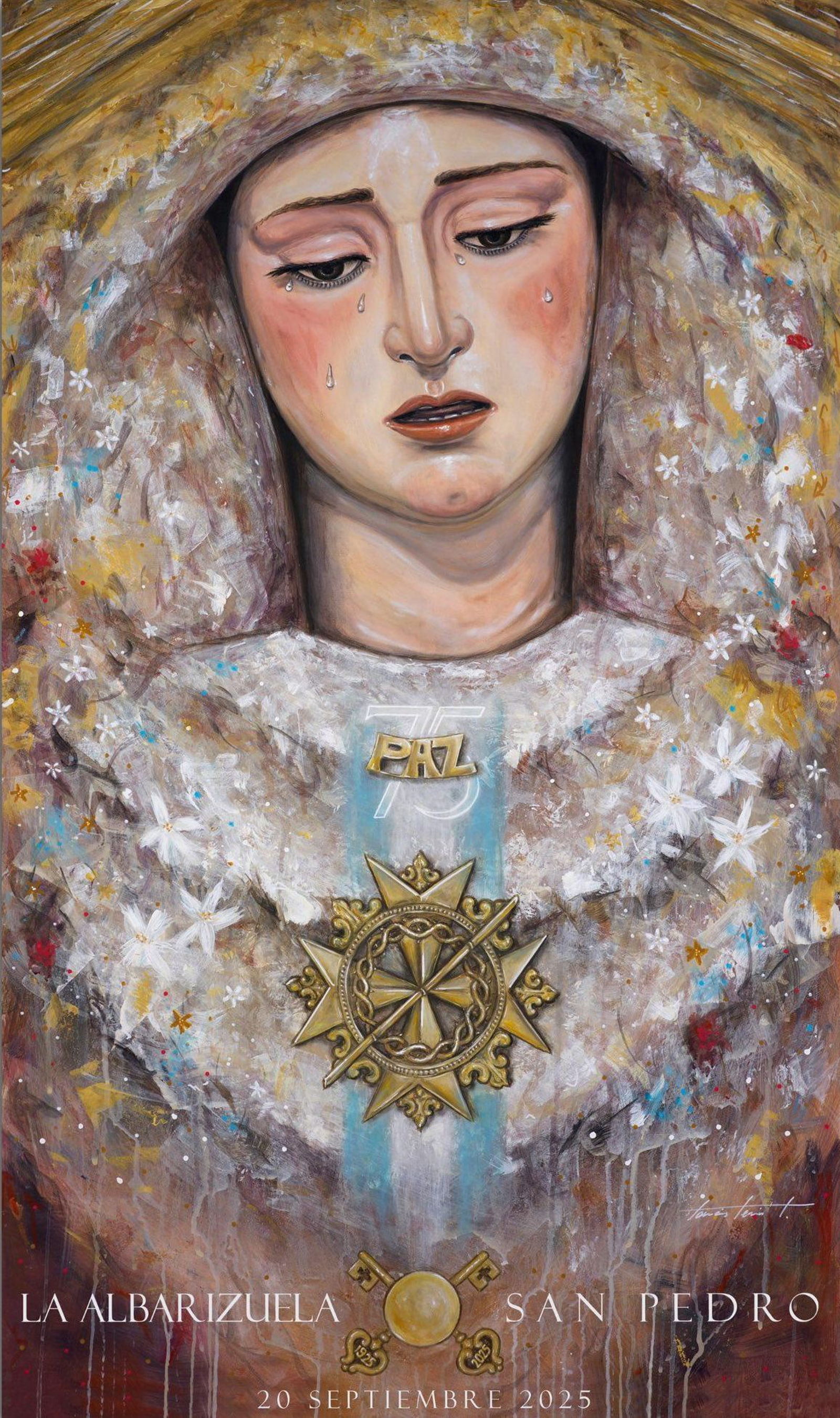 Cartel anunciador de la salida extraordinaria de la Virgen de la Paz en su Mayor Aflicción