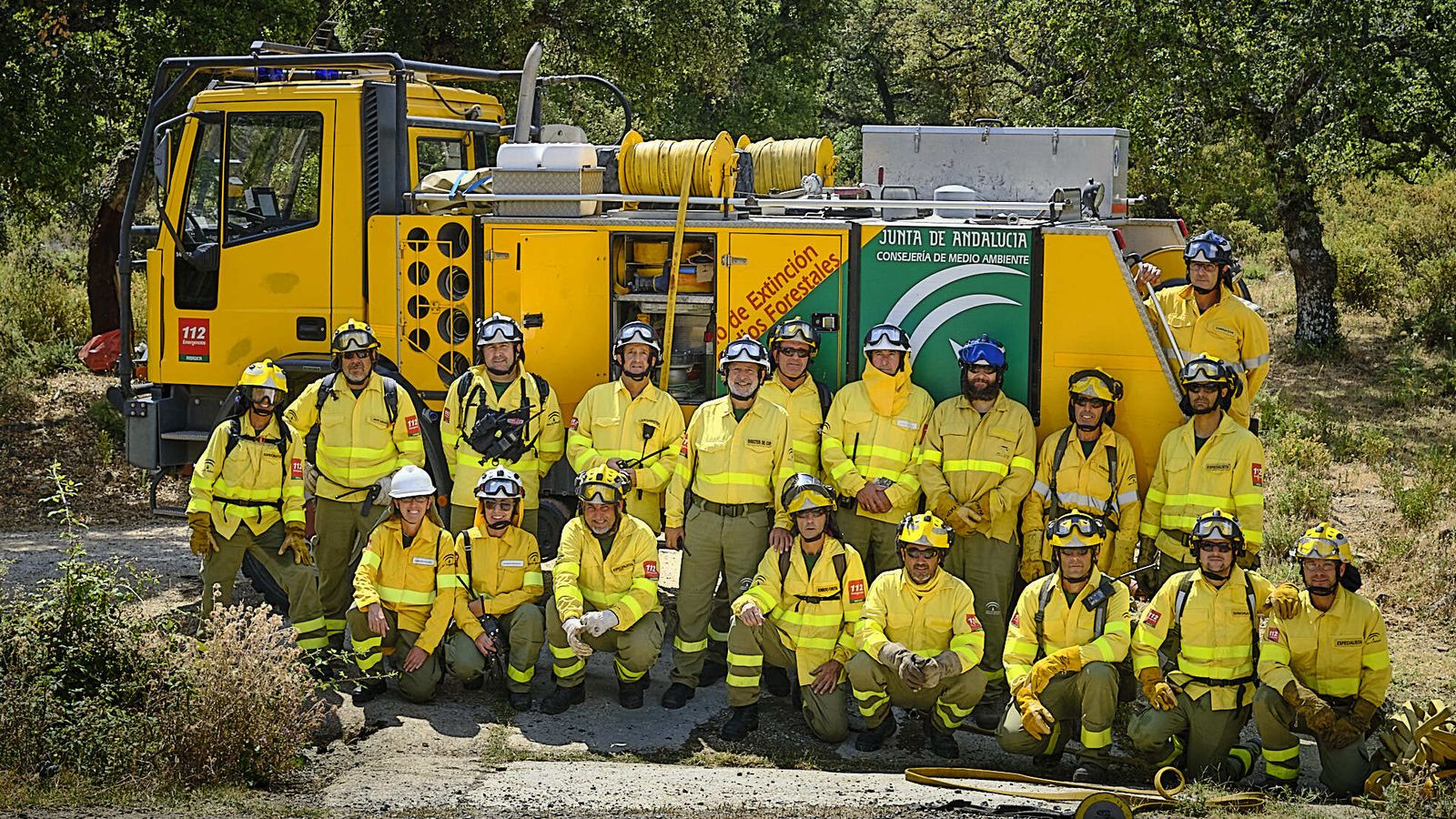 Los miembros que participaron en el simulacro del jueves.