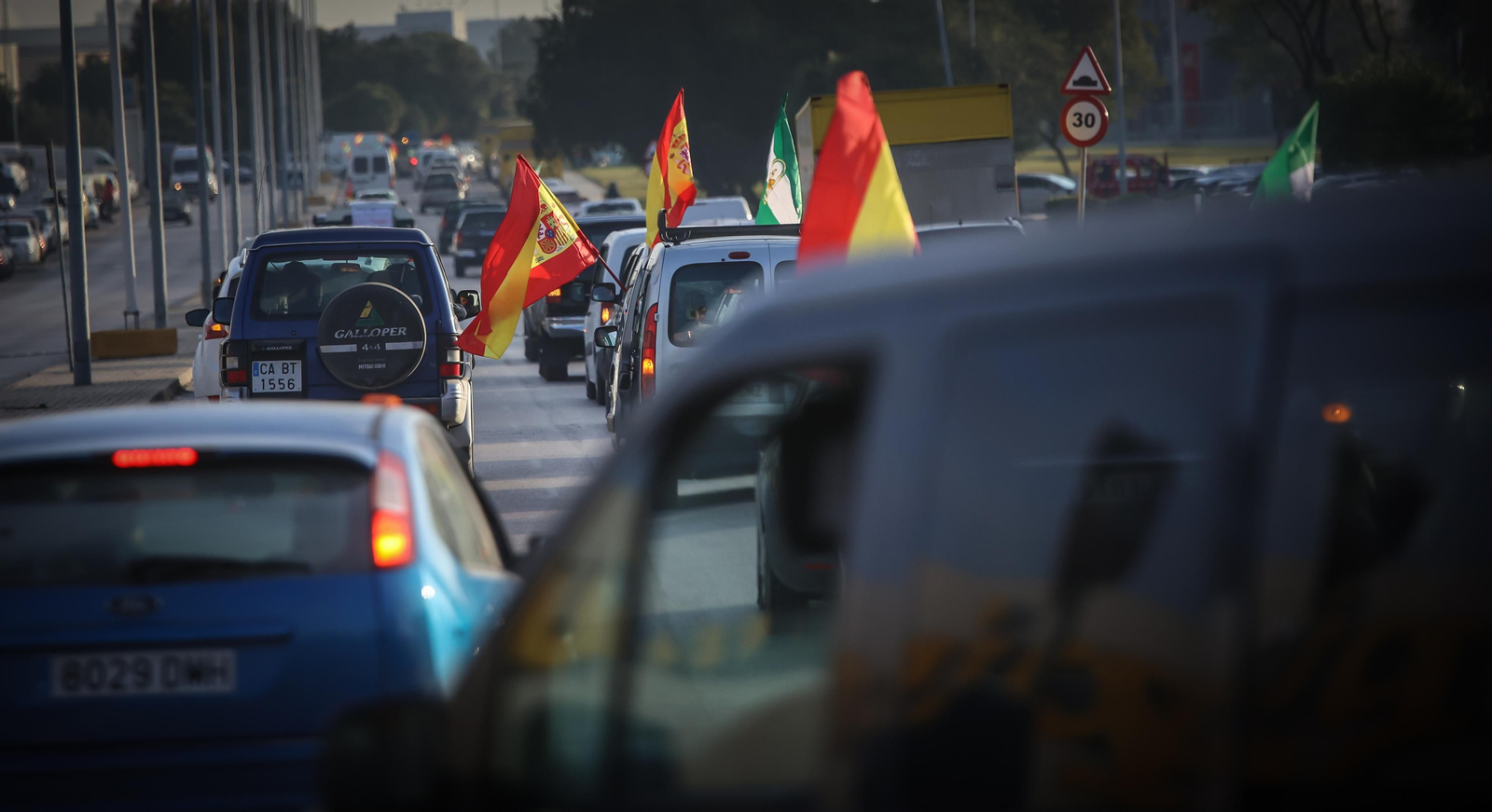 Jerez colapsado por la protesta de agricultores vy ganaderoa