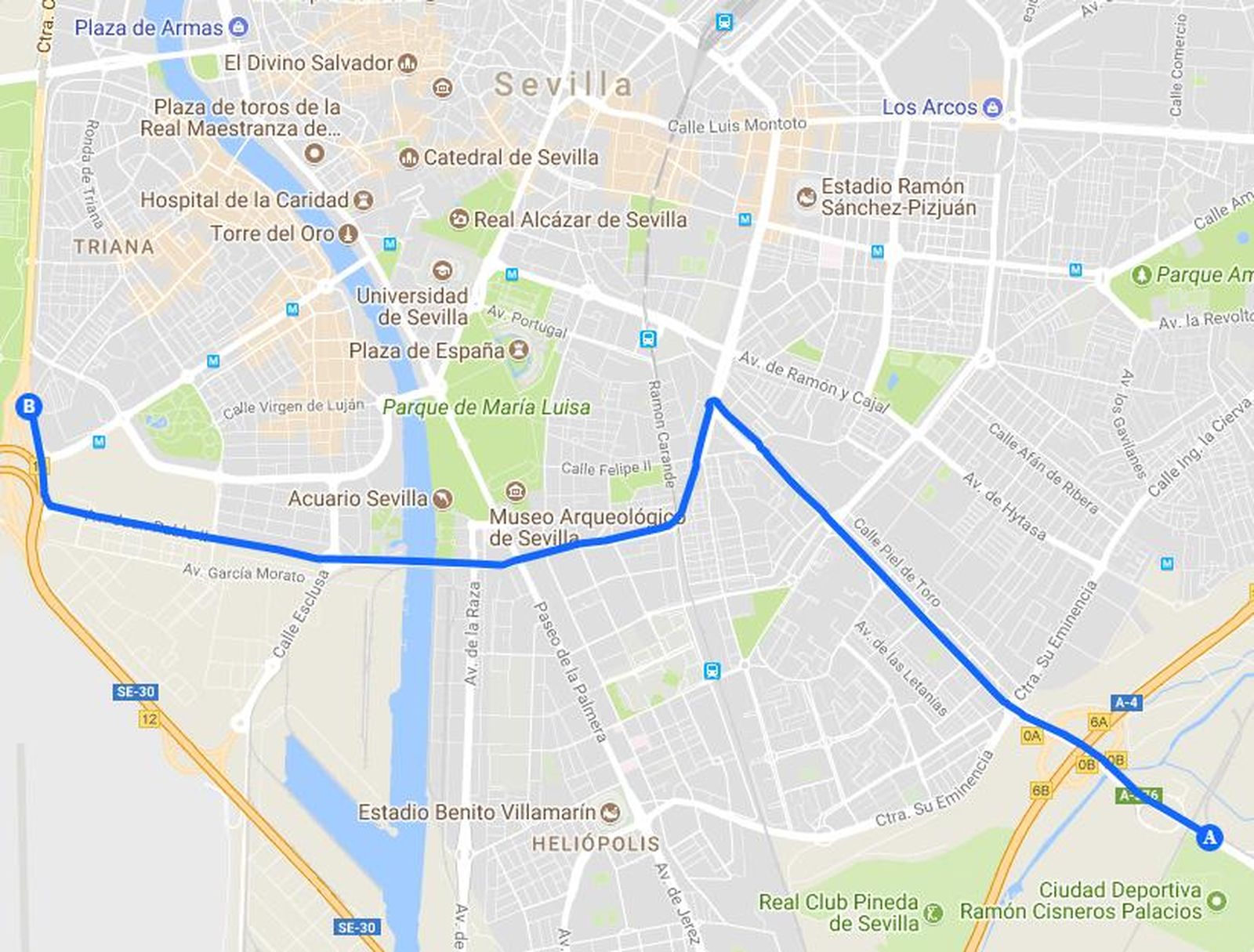 Recorrido de La Vuelta por Sevilla