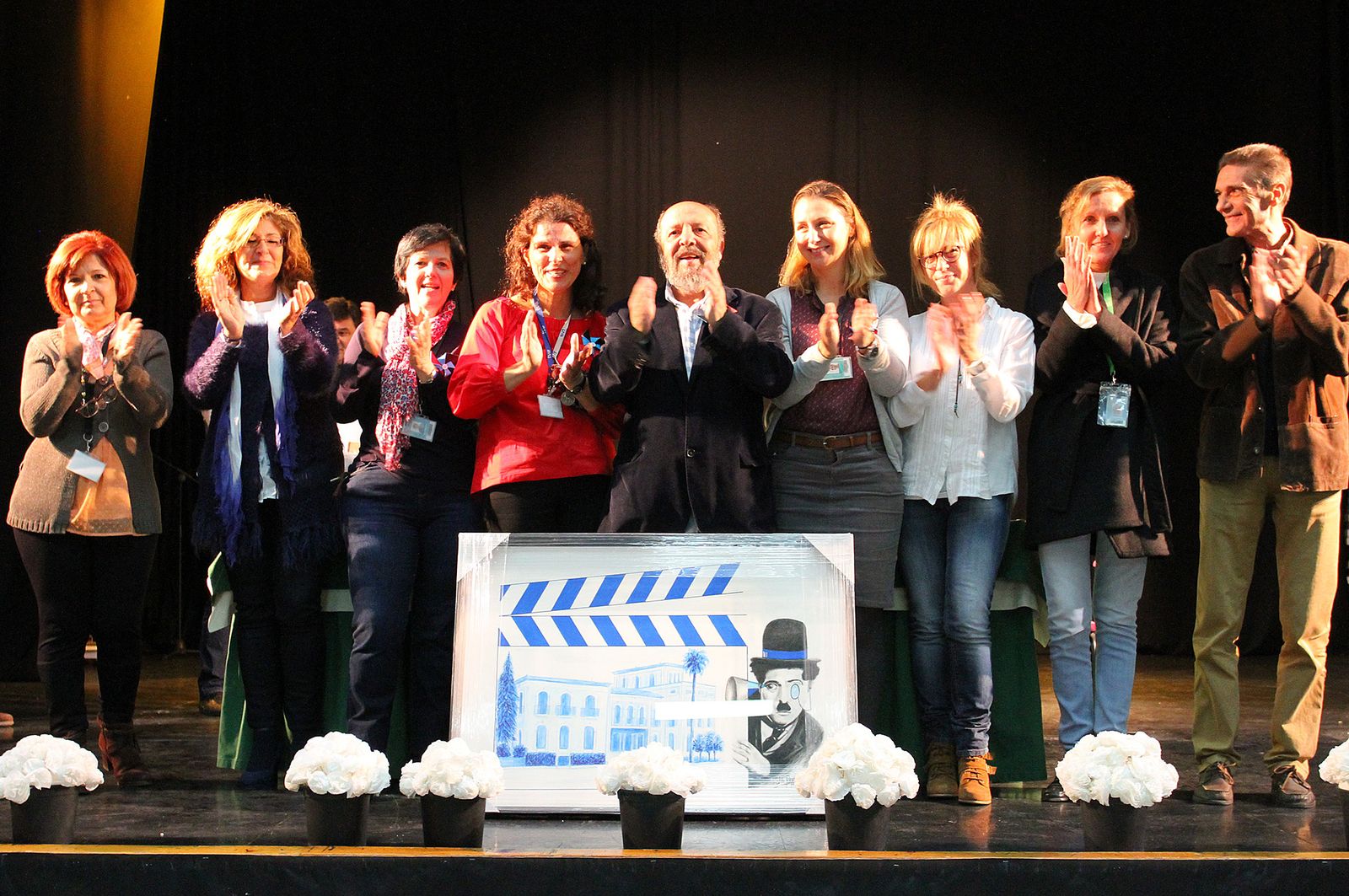 Imágenes de la entrega a Francisco Regueira del Premio Cine y Valores de Huelva Información