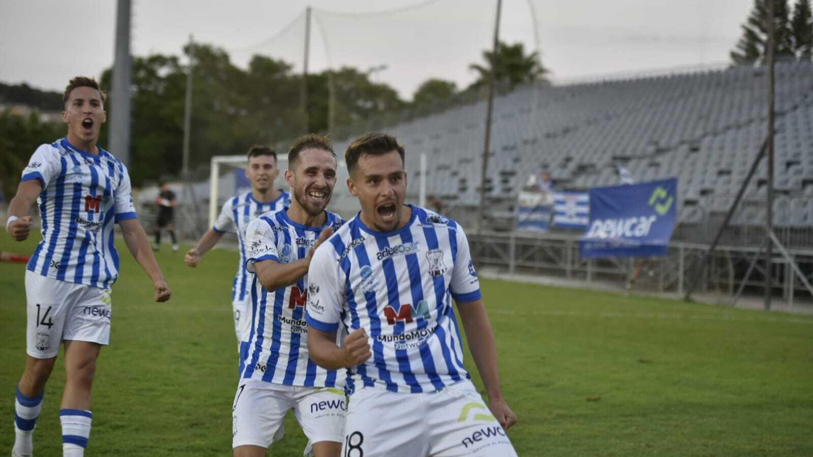 Jesús Soto, exultante tras hacer el 1-1.
