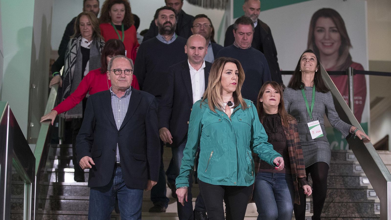 Susana Díaz, antes de comparecer.