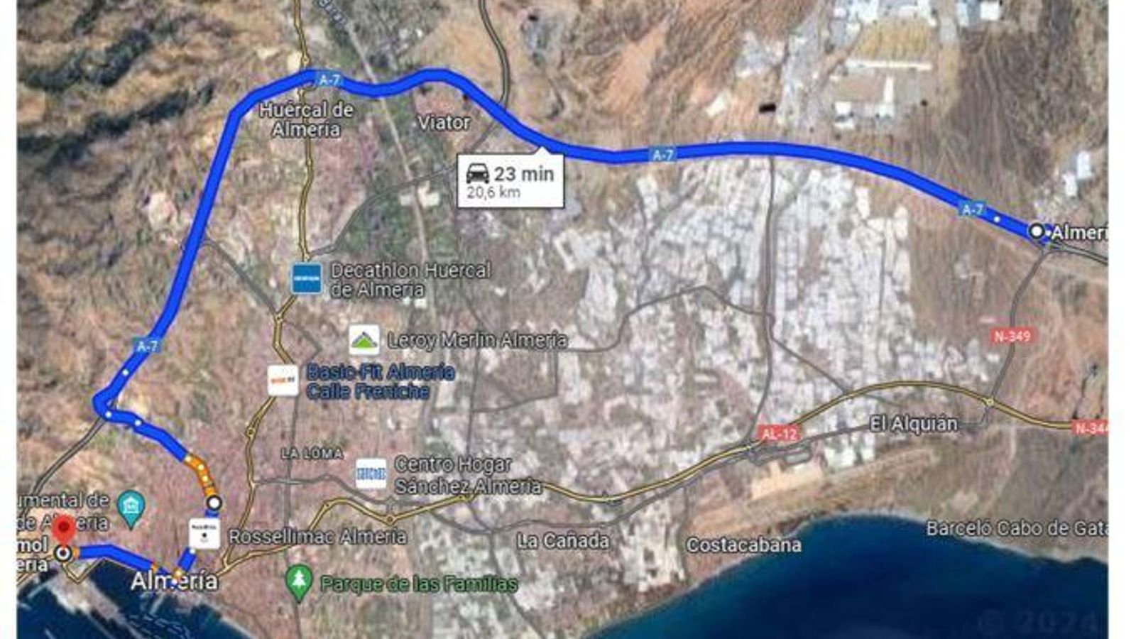 Recorrido de la caravana de agricultores desde Levante.