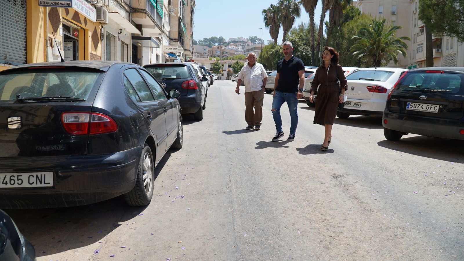La edil, en su visita a Ciudad Jardín.