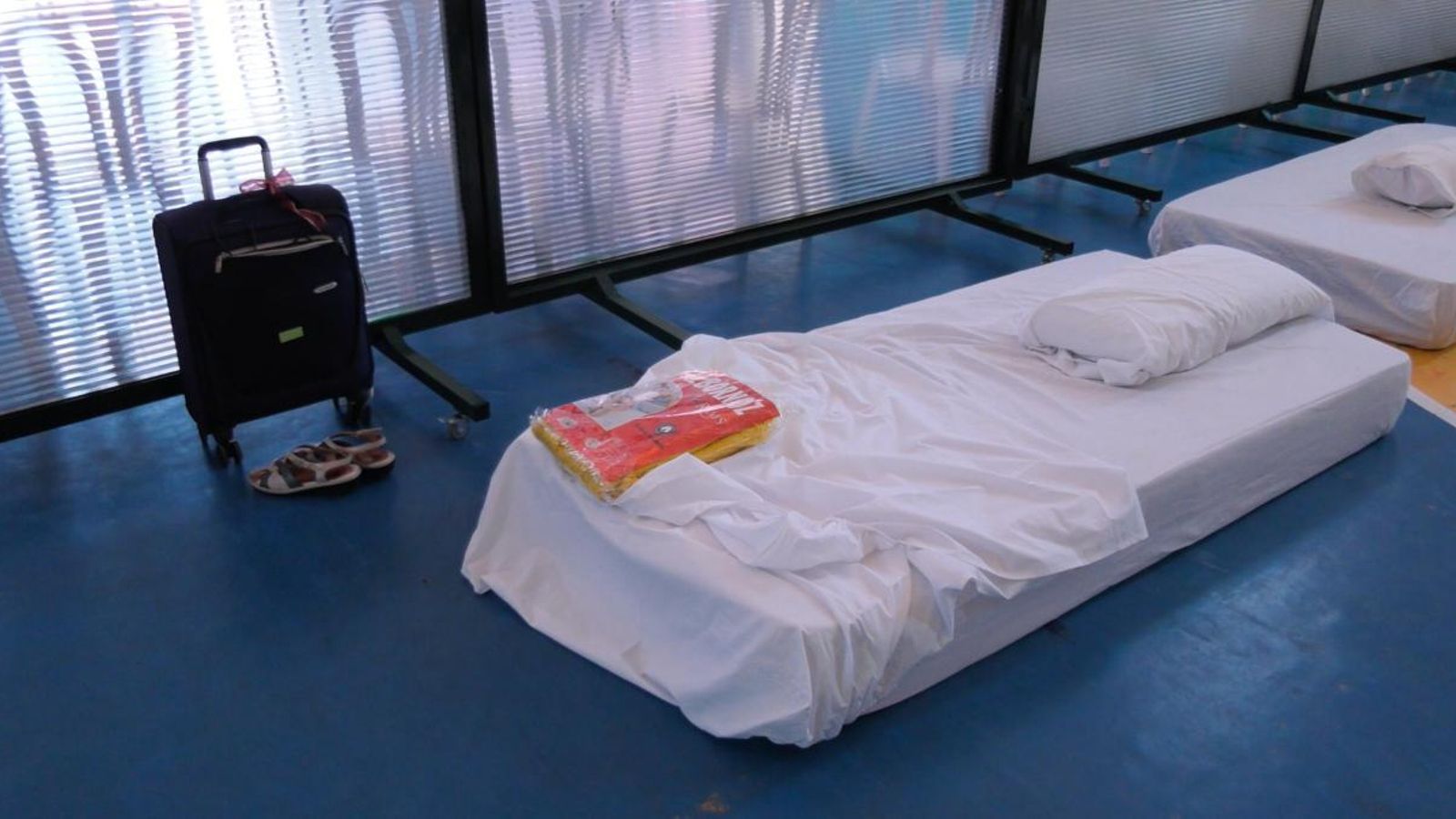 Cama de Judit Johson, mujer desalojada por el incendio