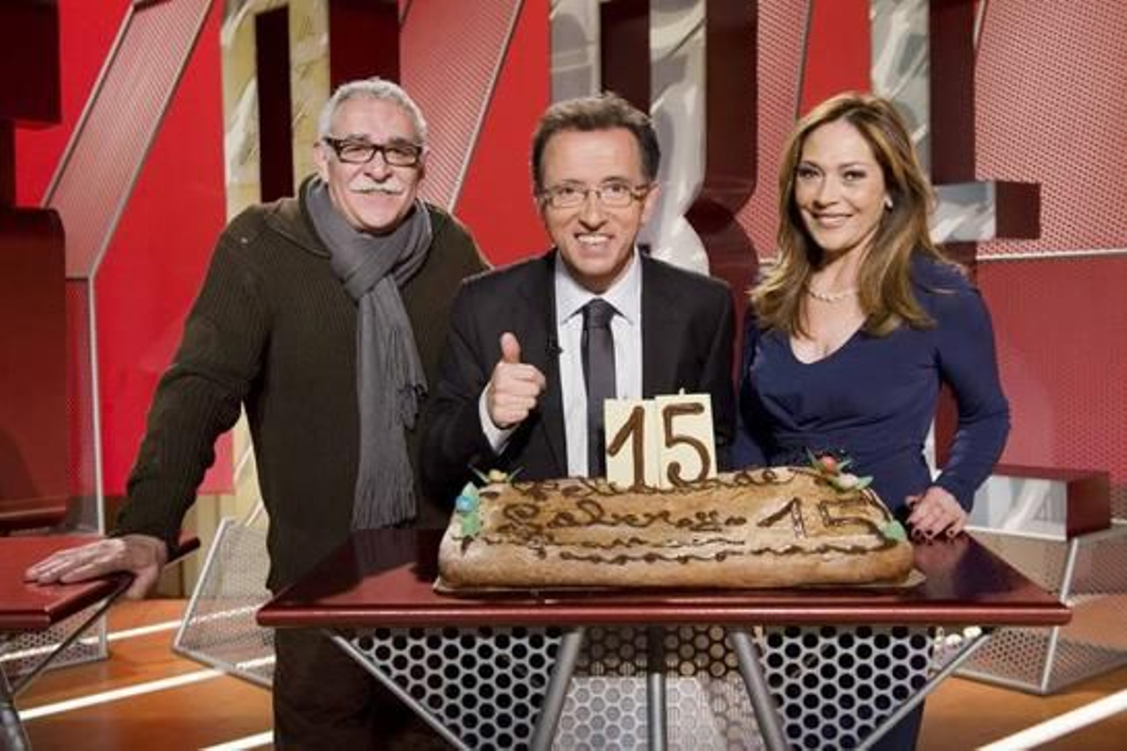 Entre Pilar Vázquez y Juanjo Cardenal, la voz, en 2012 con motivo del 15º aniversario del programa