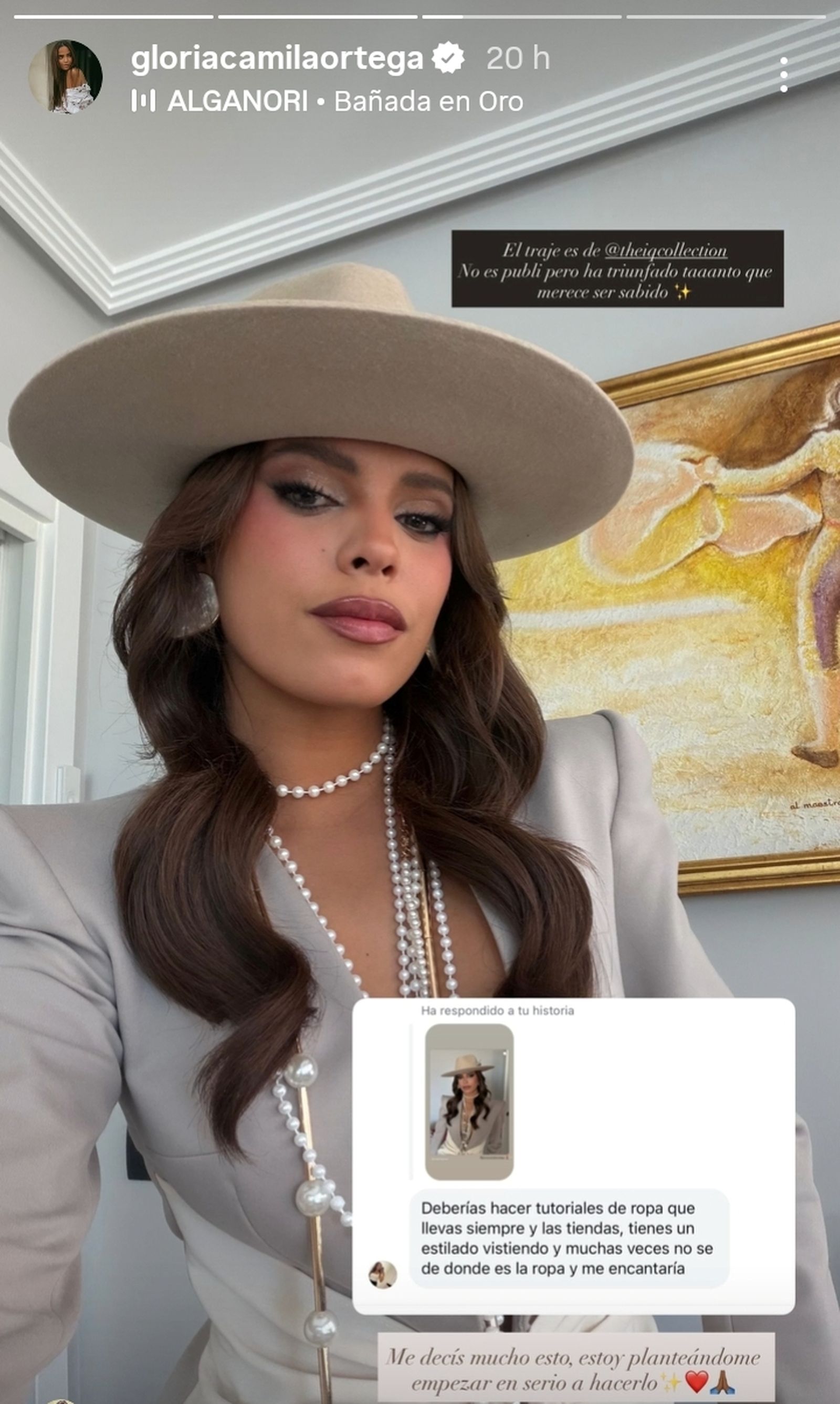 Gloria Camila ha compartido el vestido de época que ha llevado en su fiesta de cumpleaños.