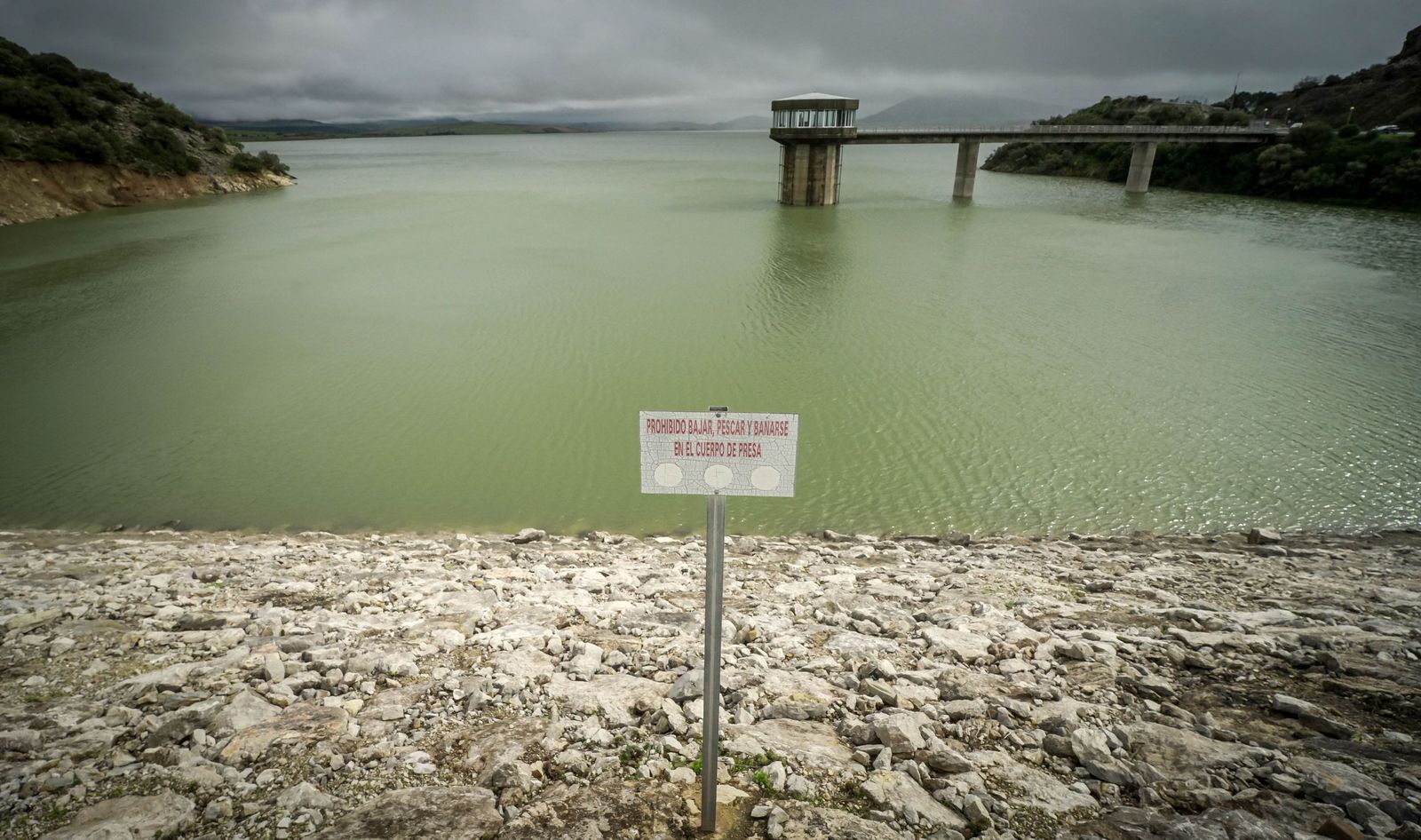 Imágenes del estado actual de los embalses de los Hurones, Guadalcacín y Bornos