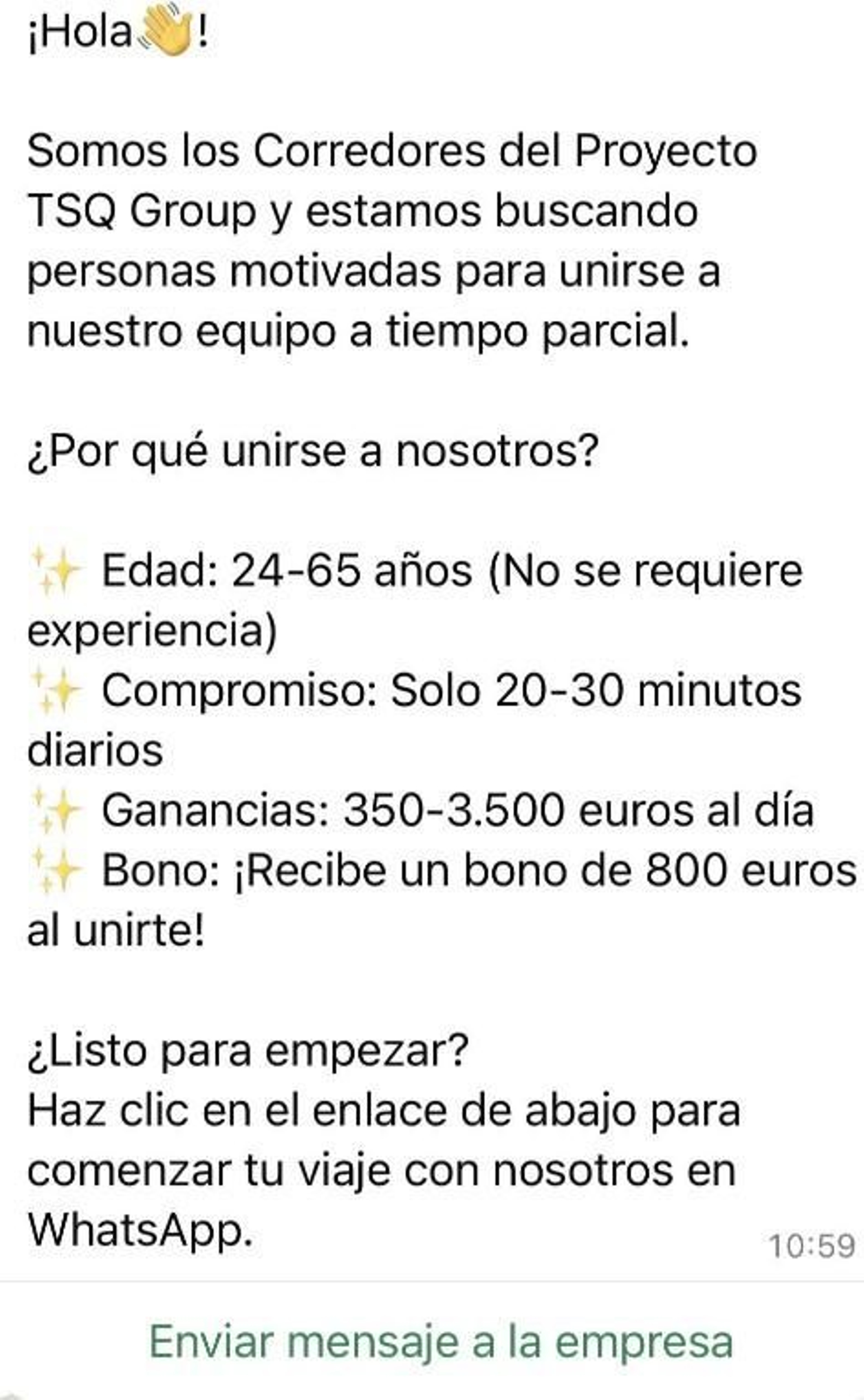 Uno de los mensajes recibidos Uno de los mensajes recibidos