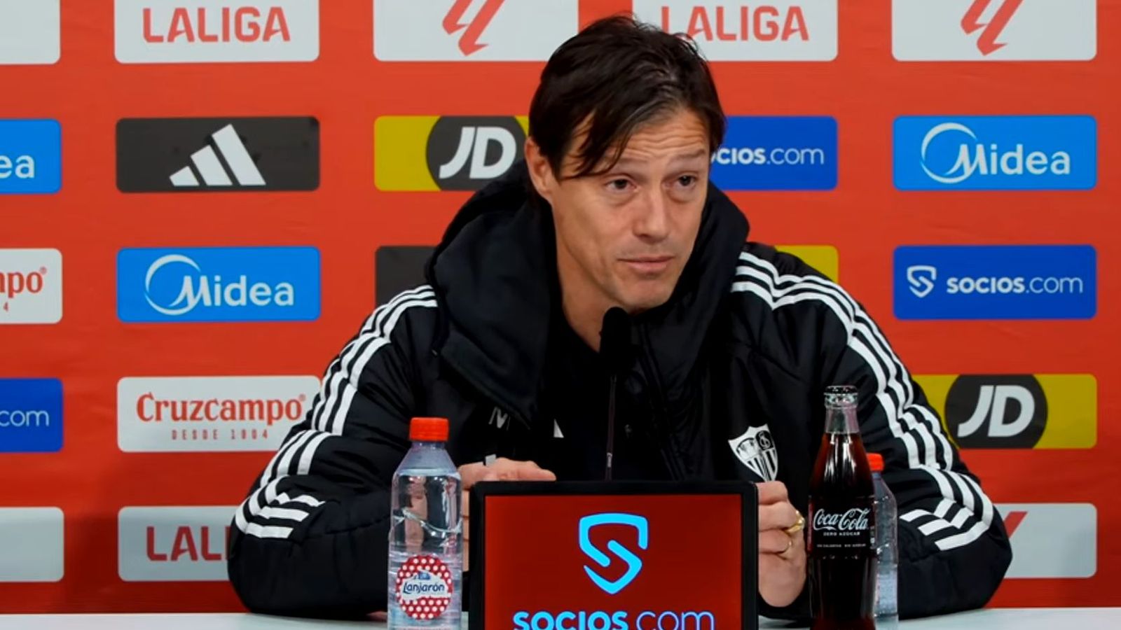 Almeyda en la rueda de prensa previa al encuentro ante el Mallorca