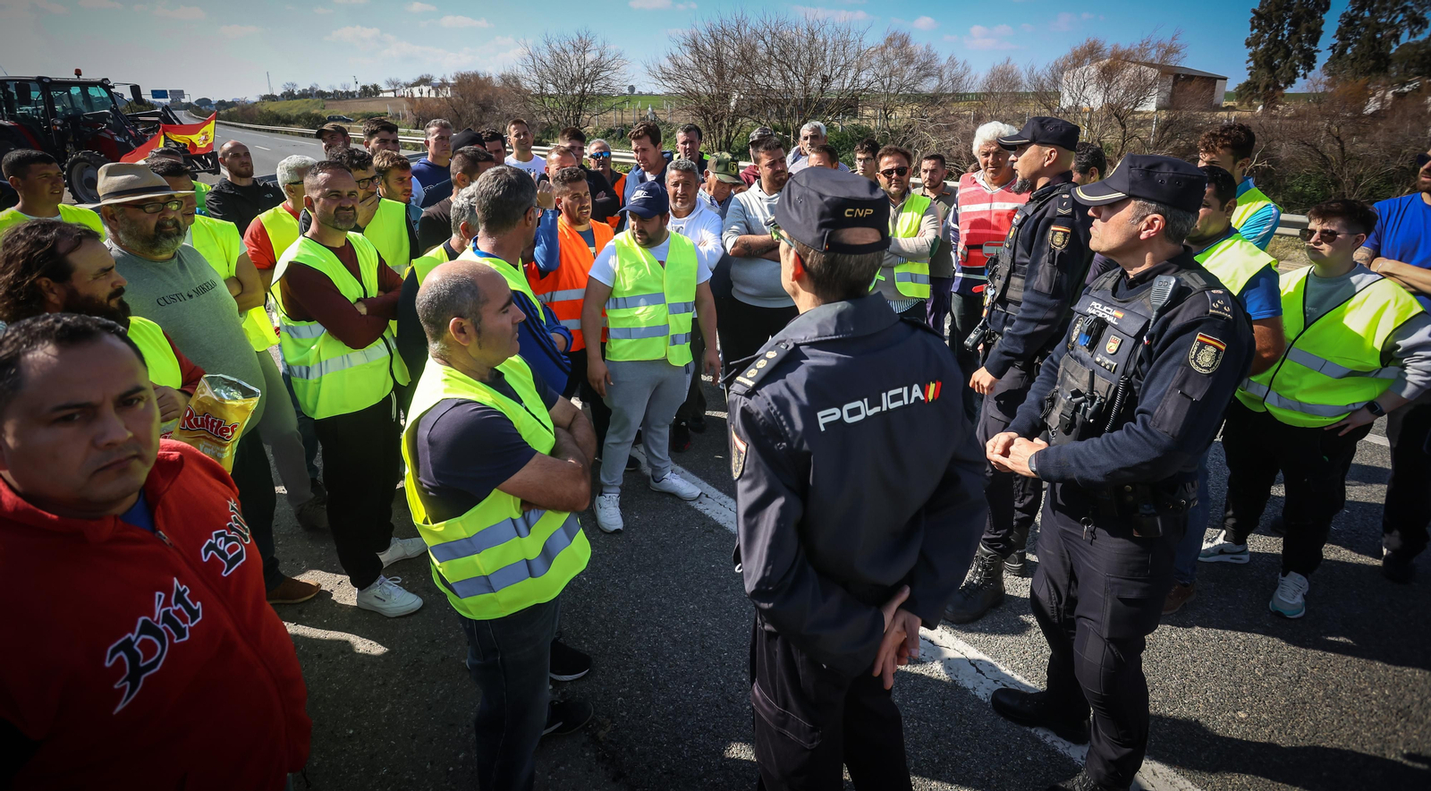 Jerez colapsado por la protesta de agricultores vy ganaderoa