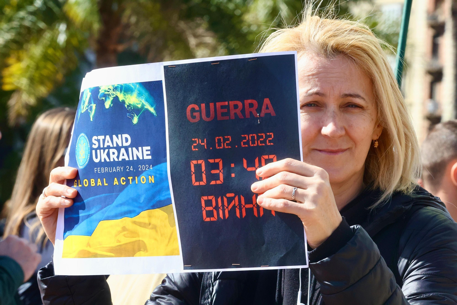 Concentración en Málaga por el segundo aniversario de la invasión de Ucrania