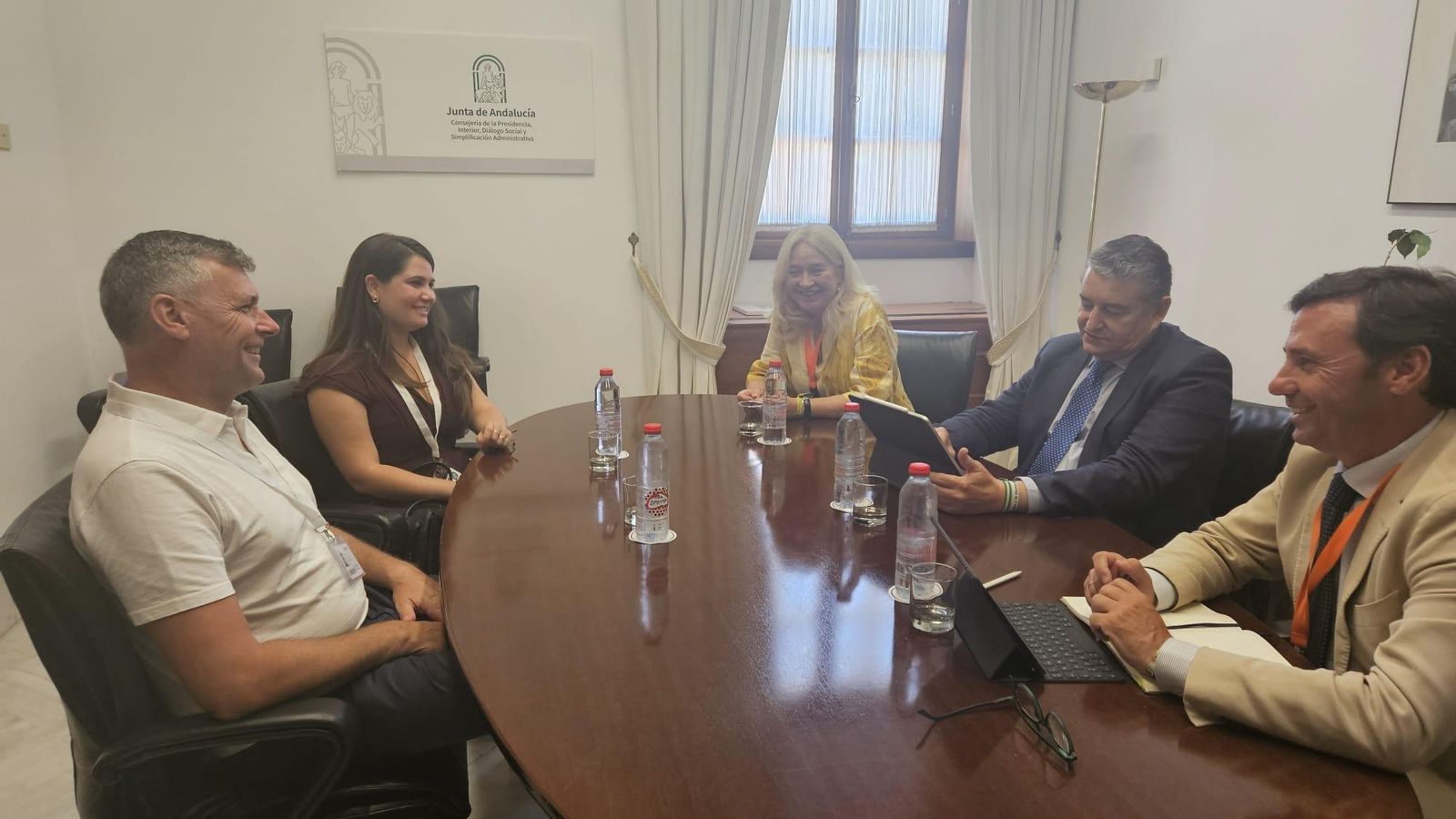 Gómez reunido con Sanz, Colombo y Rodríguez Gómez reunido con Sanz, Colombo y Rodríguez