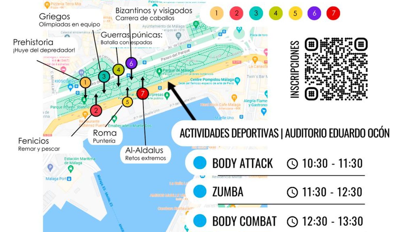 Mapa de actividades Málaga FIT.