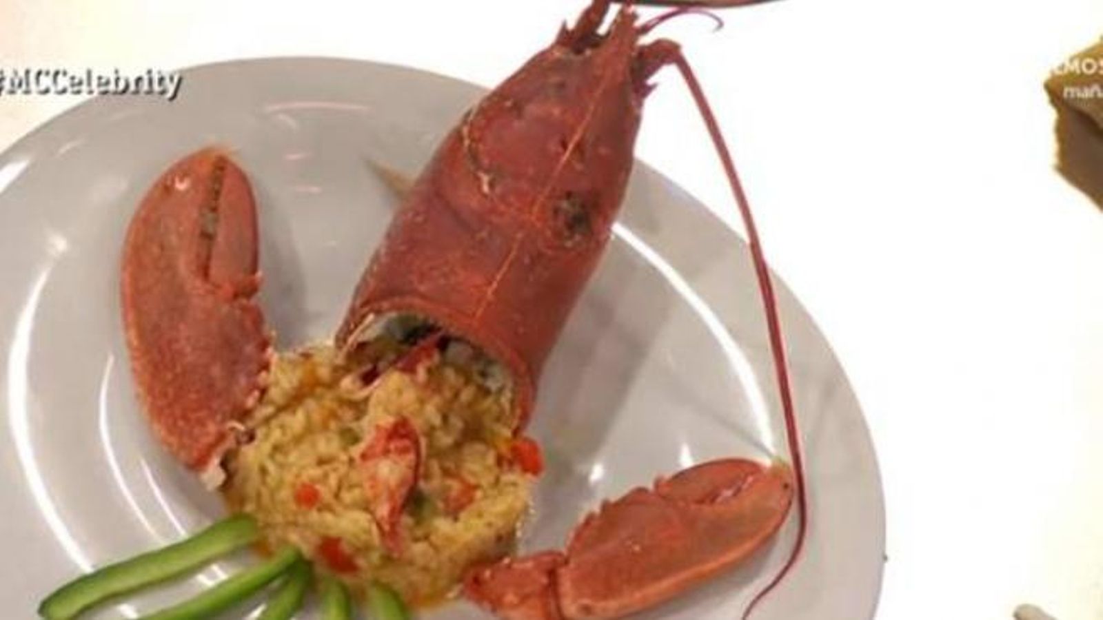 El infantil arroz con bogavante que hizo Fernando Tejero.